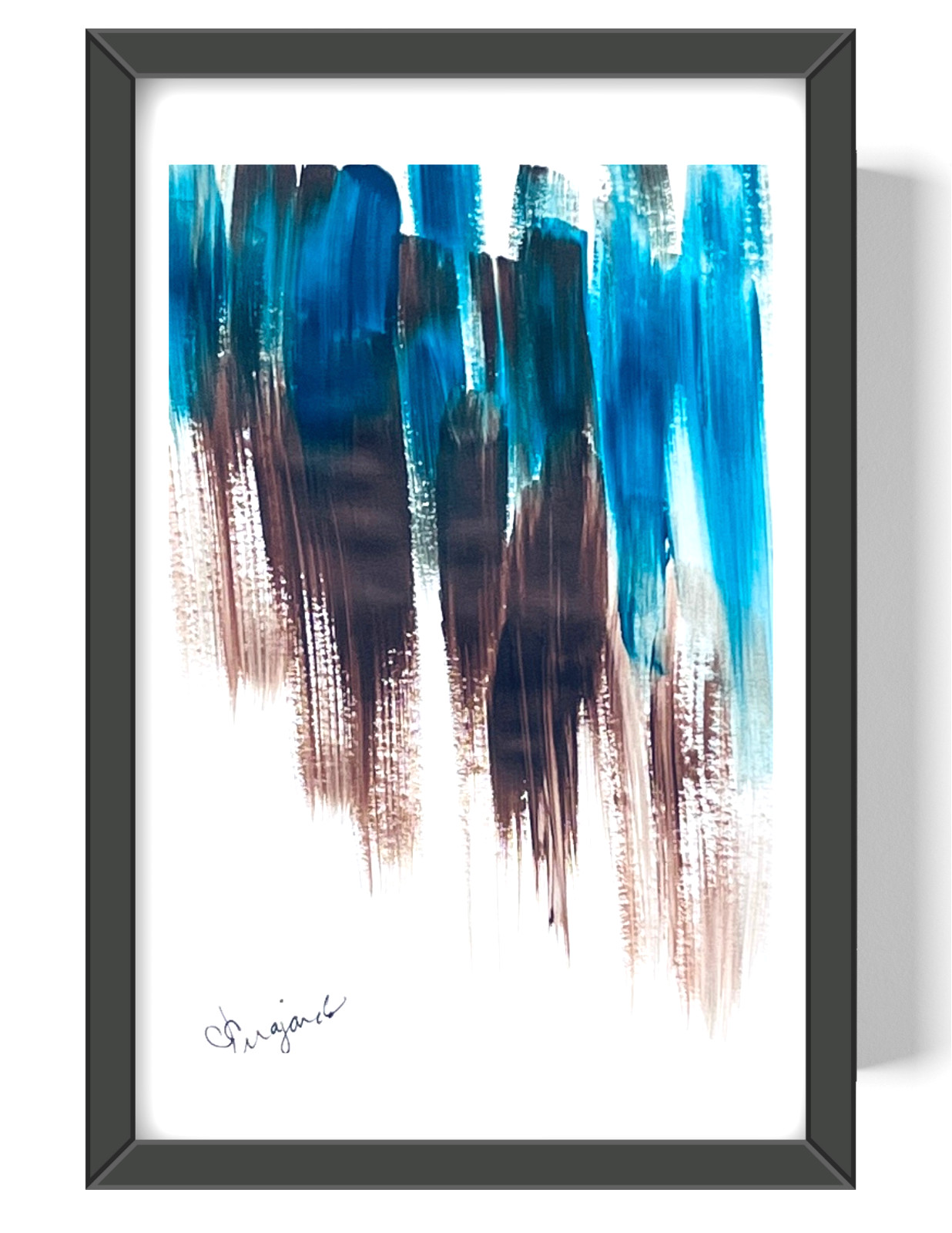 Guajardo Art: Echoes of Music 9X6 Paper Abstract Neo Expressionism