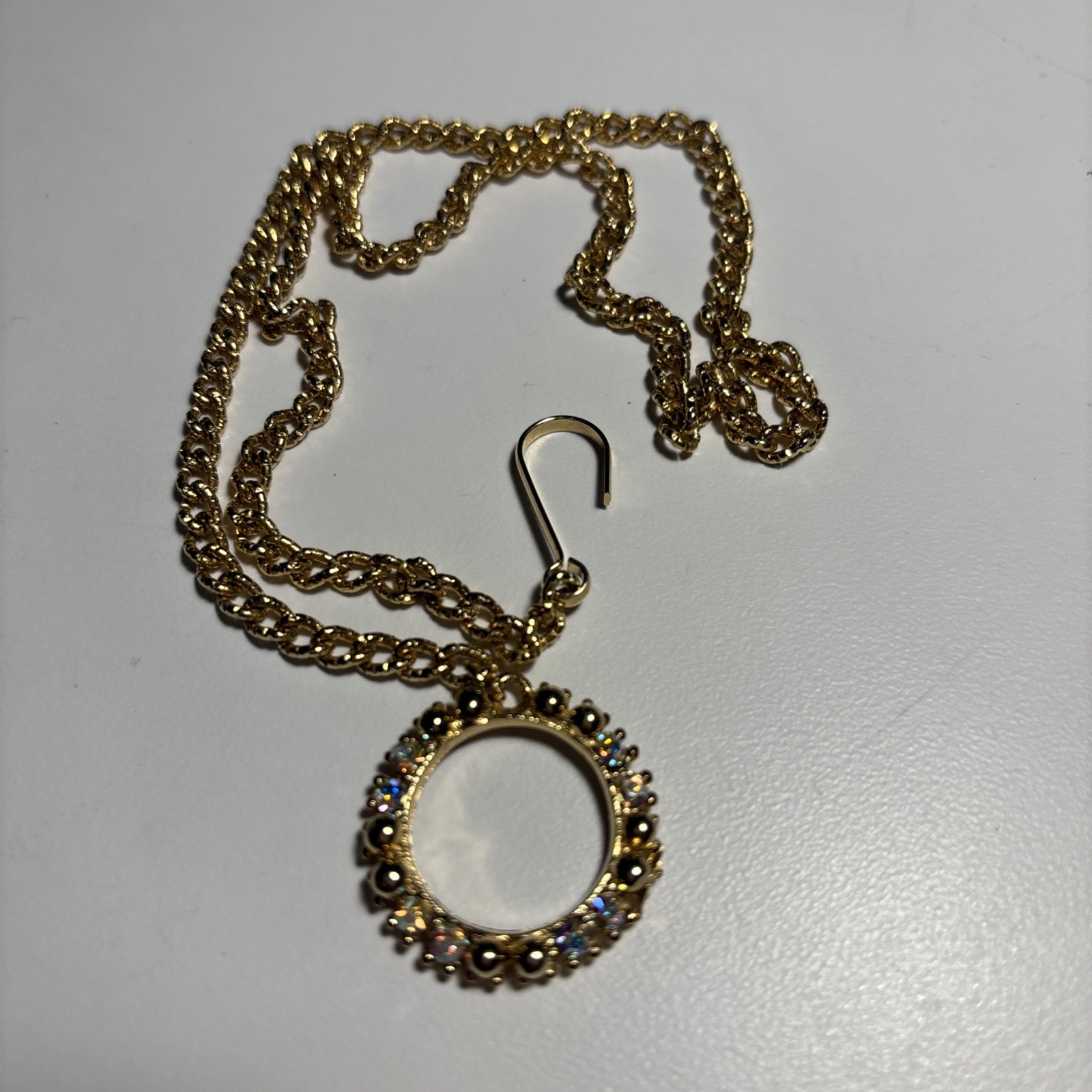 Vintage Crystal Brooch On Chain Vintage Crystal Brooch On Chain