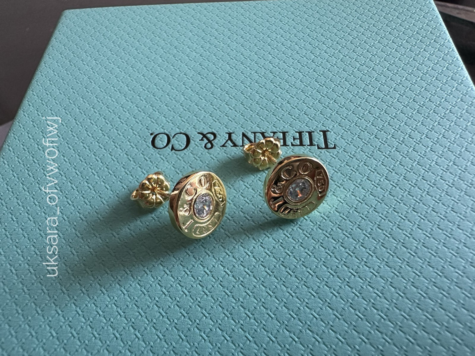 NEWTlfanyCo1837 Circle Diamond Studs 18K Yellow Gold NEWTlfanyCo1837 Circle Diamond Studs 18K Yellow Gold
