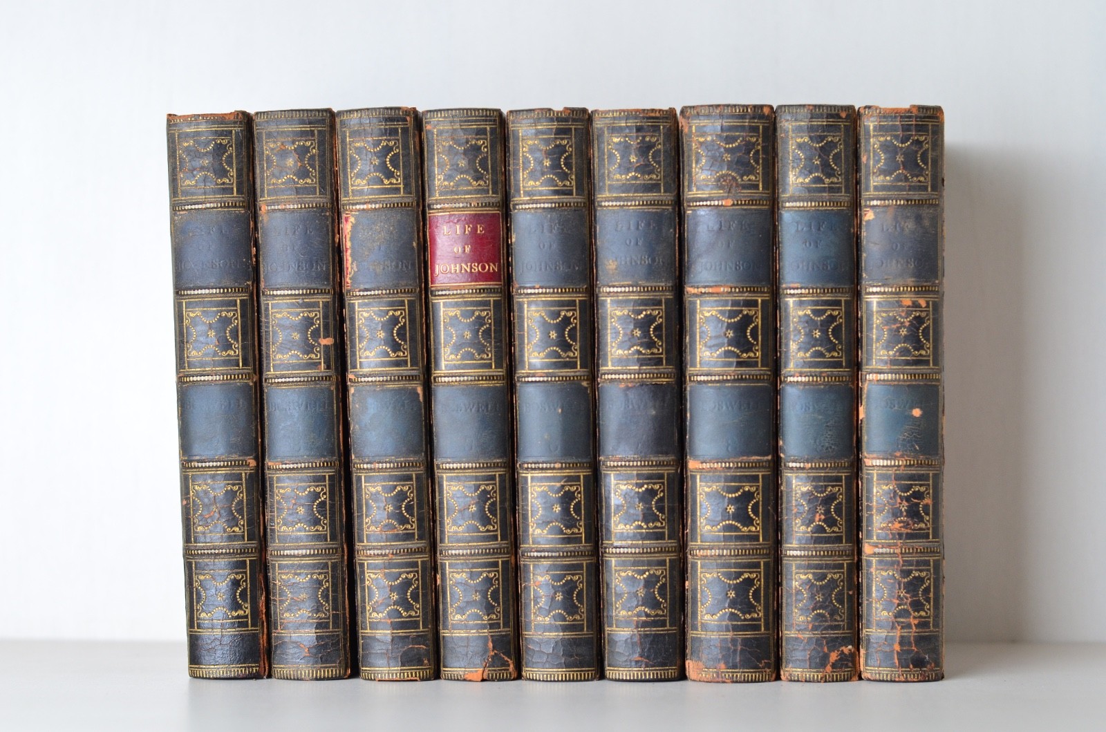 Antique Leather Bound Life of Samuel Johnson by James Boswell 1835 - Missing Vol