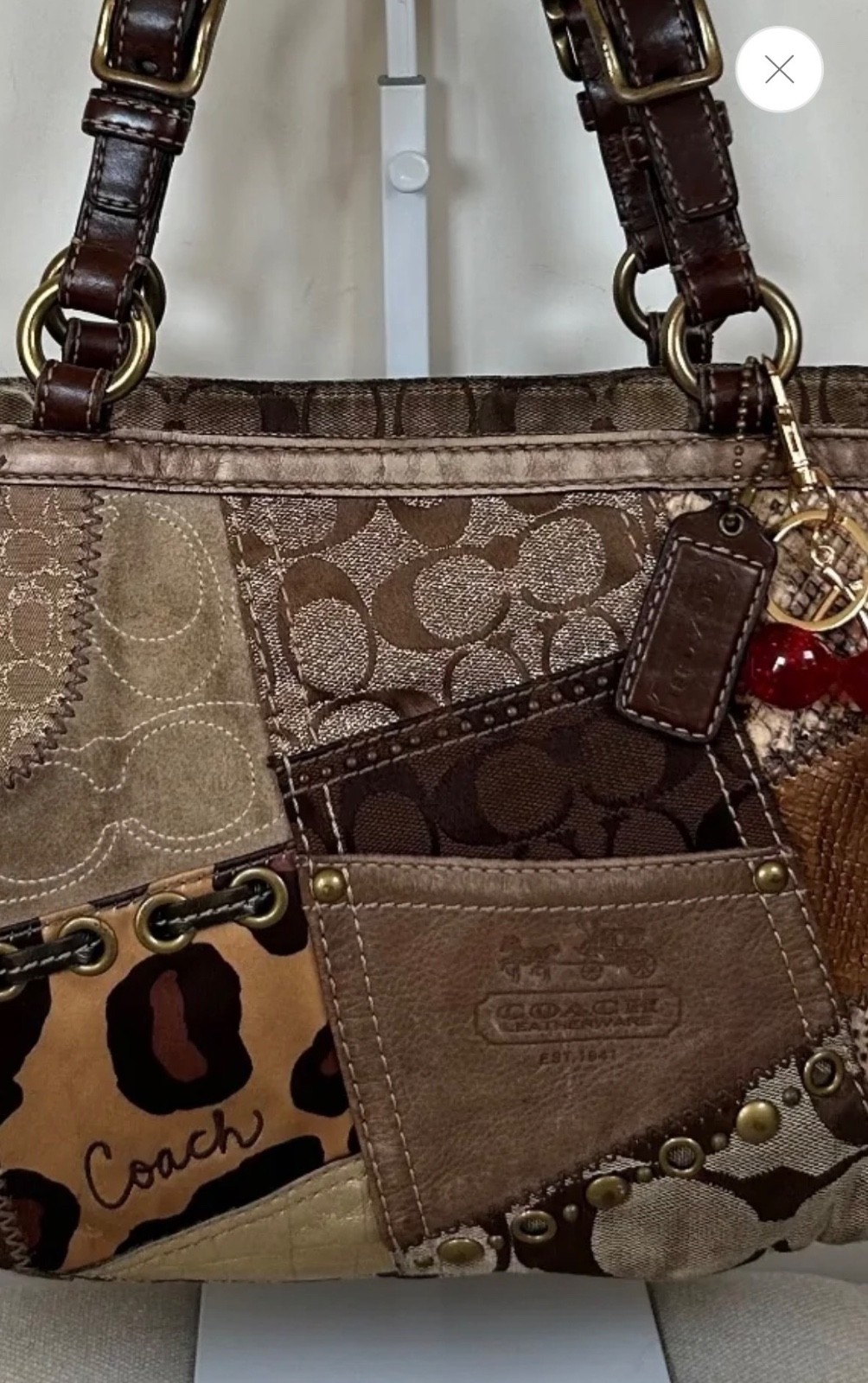 Coach Signature Patchwork Limited Edition Bag Leopard VTG Y2K Coach Signature Patchwork Limited Edition Bag Leopard VTG Y2K