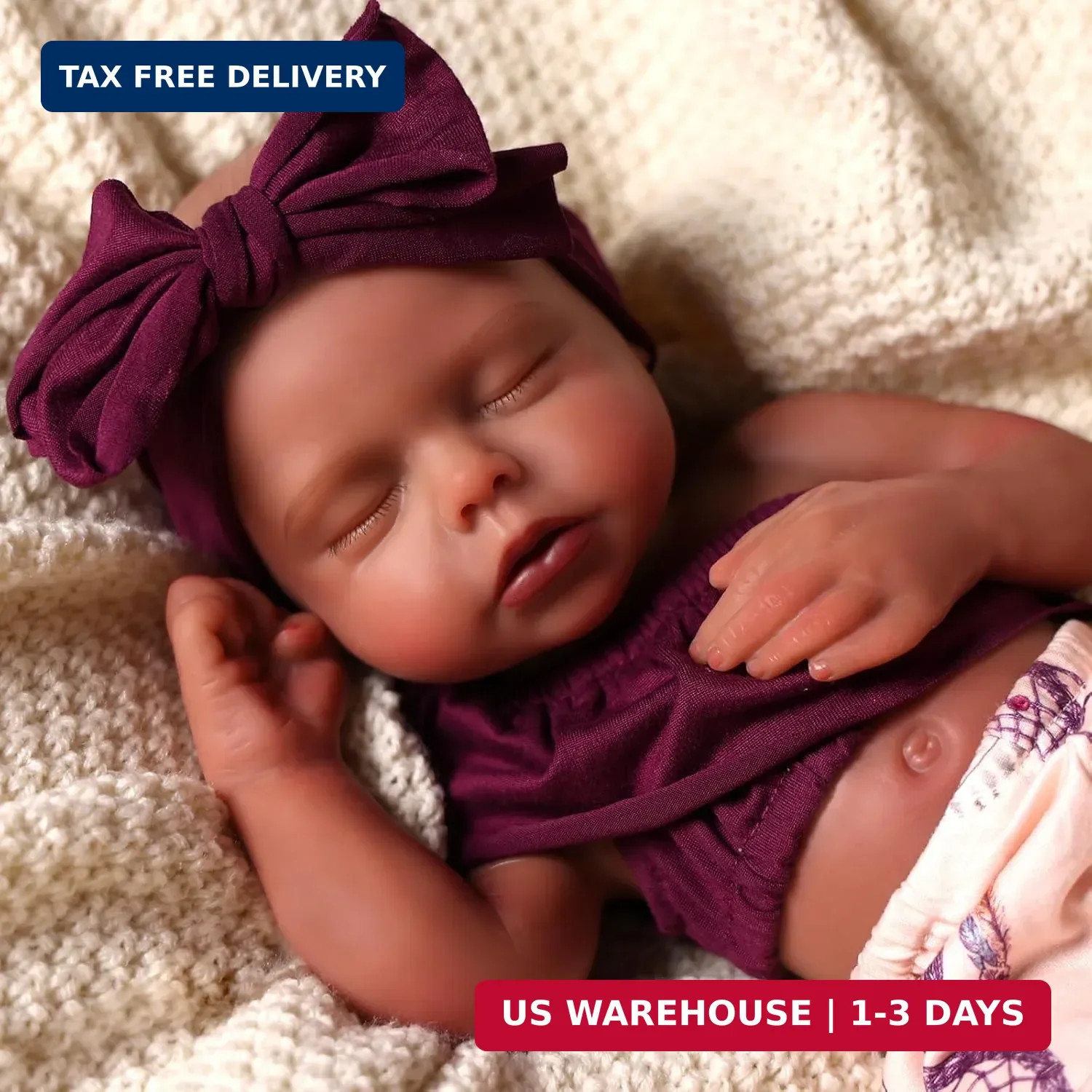 BABESIDE 16 inch Full Body Silicone Baby Dolls, Realistic African American Rebor