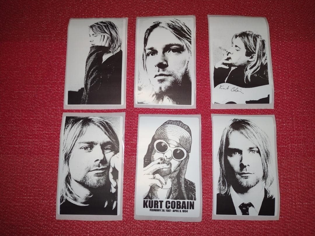 Nirvana Kurt Cobain A Full length 8cm Waterproof Seal Set of 6