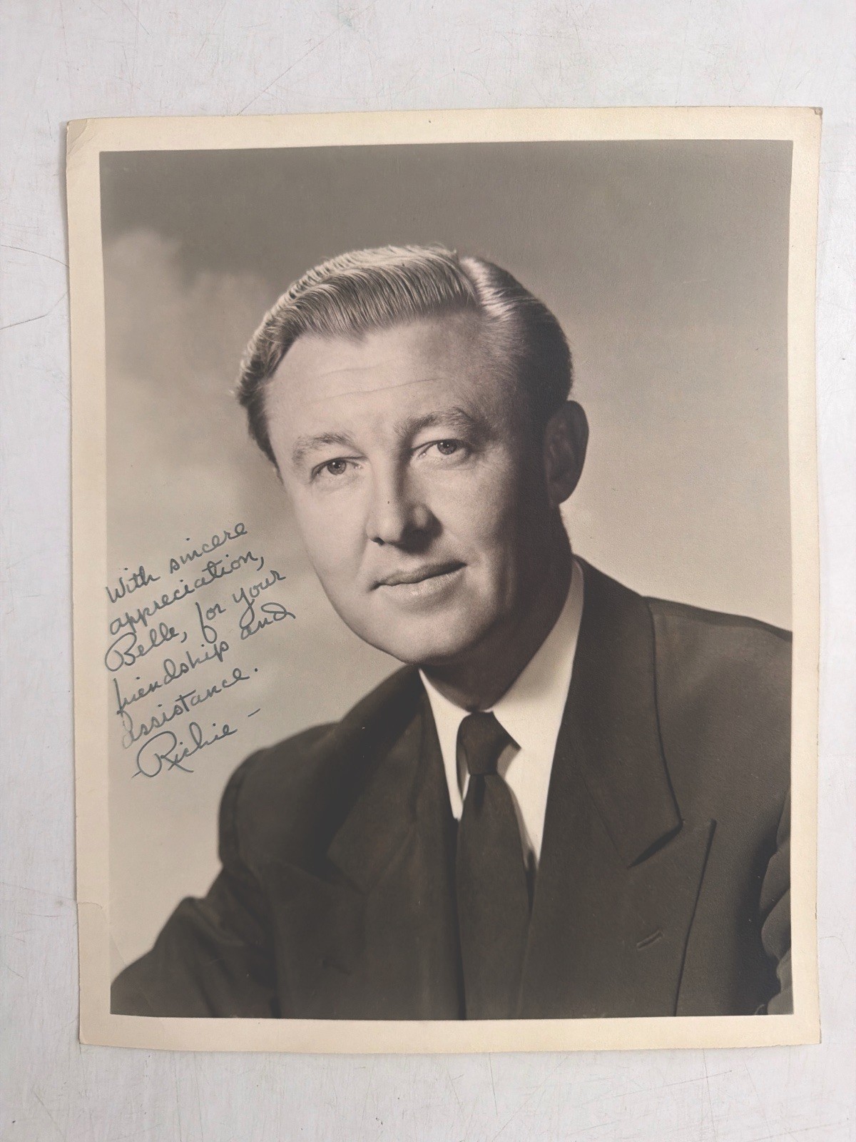 Vintage Autographed Portrait Photo Inscribed \