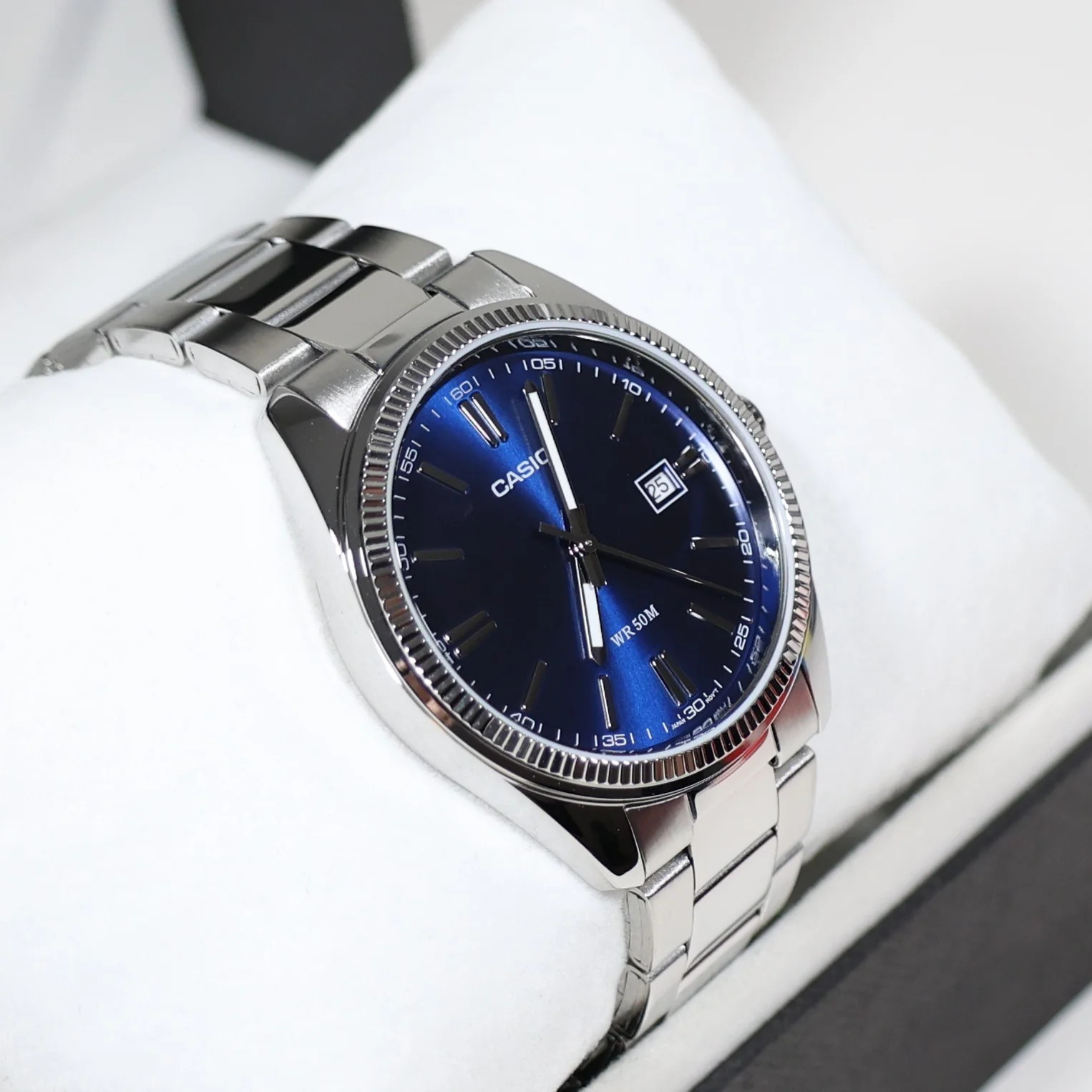 Casio Men\'s Vintage Blue Dial Stainless Steel Watch MTP-1302PD-2AVEF