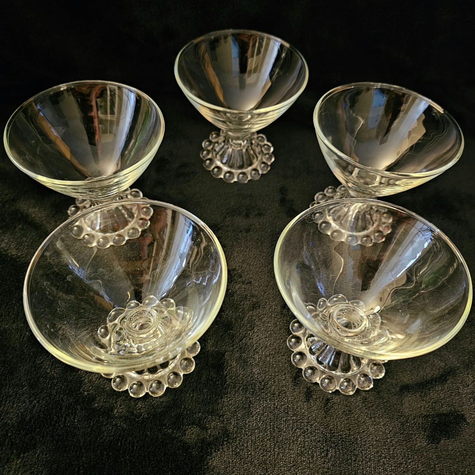 Vintage 50's Anchor Hocking Boopie Pattern Berwick Champagne / Sherbet Glasses
