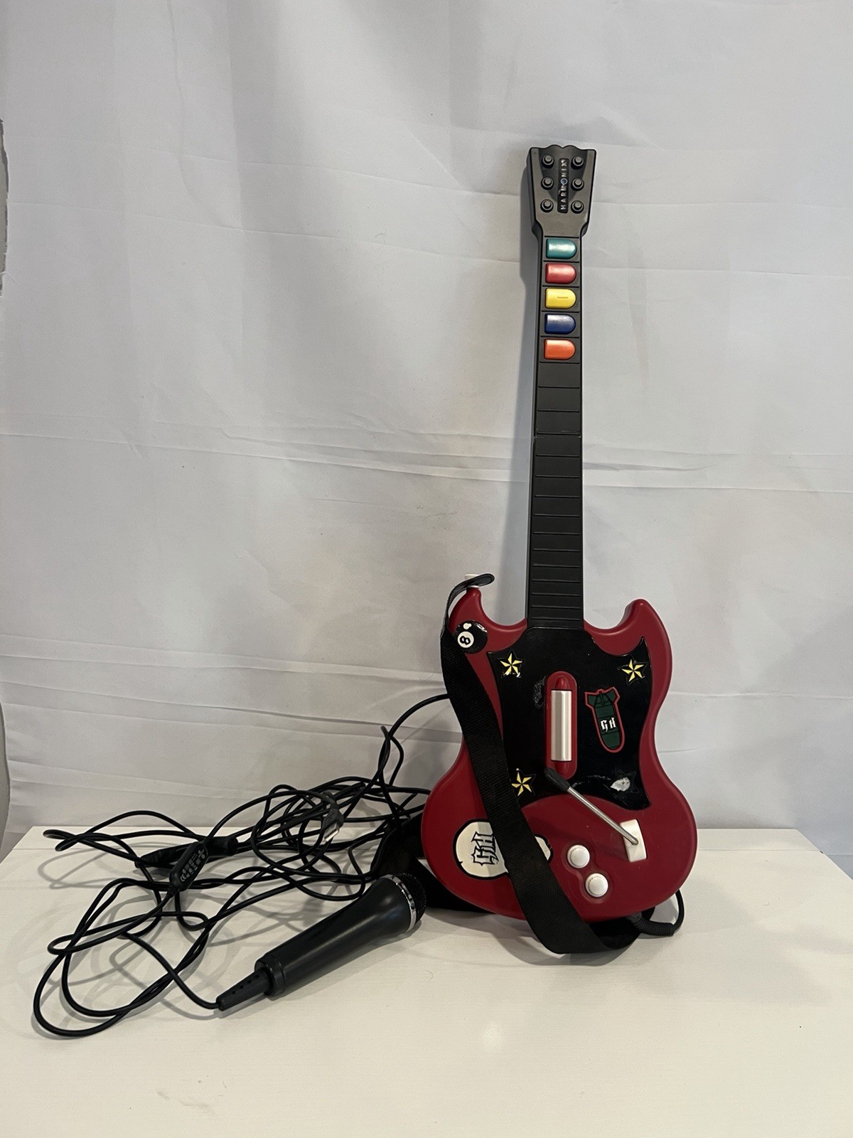RedOctane Guitar Hero SG Red Wired Controller PS2 With Strap and Guitar Hero Mic RedOctane Guitar Hero SG Red Wired Controller PS2 With Strap and Guitar Hero Mic