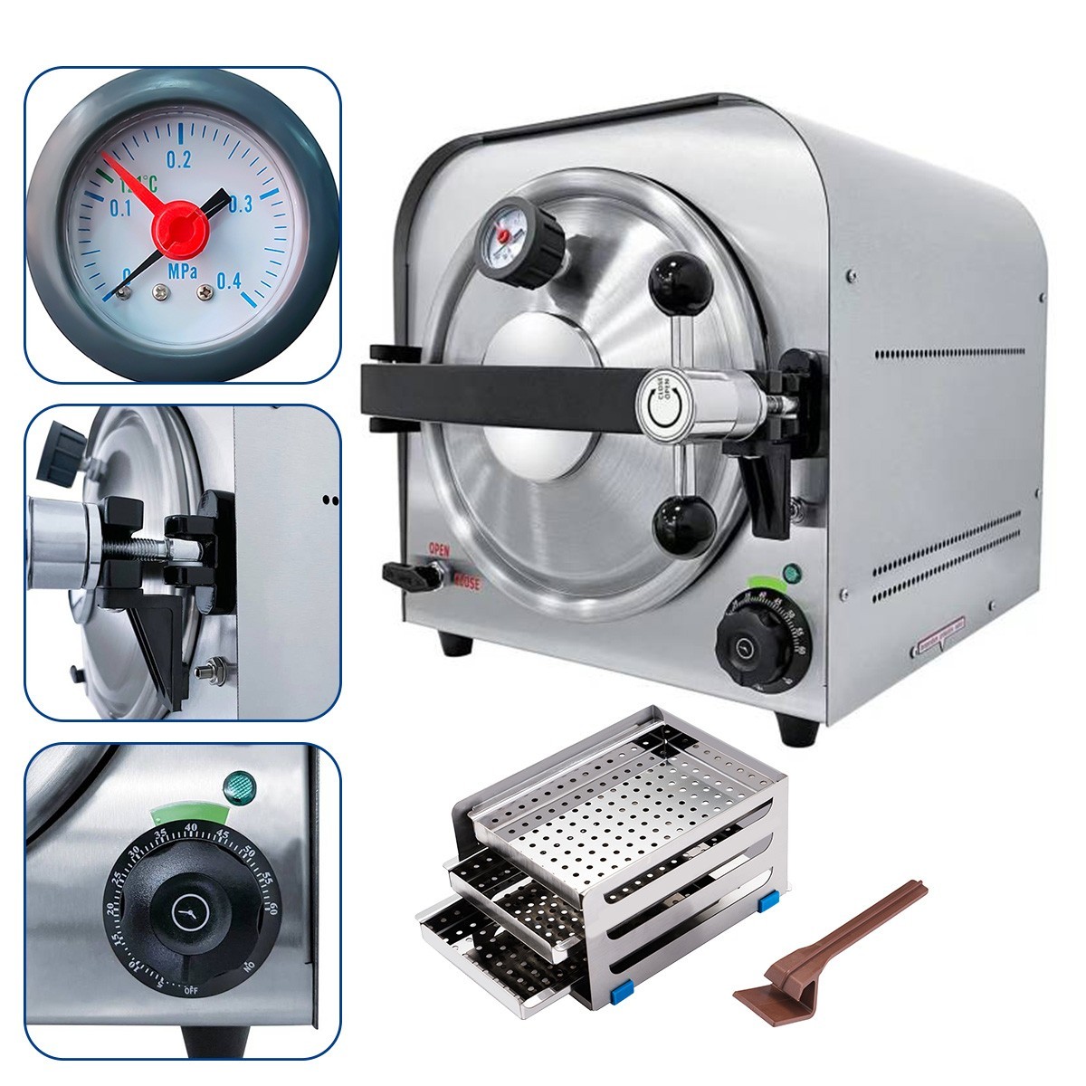 14/18/22L Class B Dental Autoclave Steam Sterilizer Medical Drying with Printer