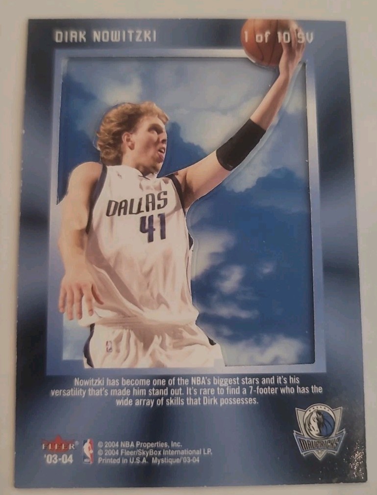 Dirk Nowitzky 03-04 Fleer Mystique /100 1 of 10 sv Uncirculated Silver Dirk Nowitzky 03-04 Fleer Mystique /100 1 of 10 sv Uncirculated Silver