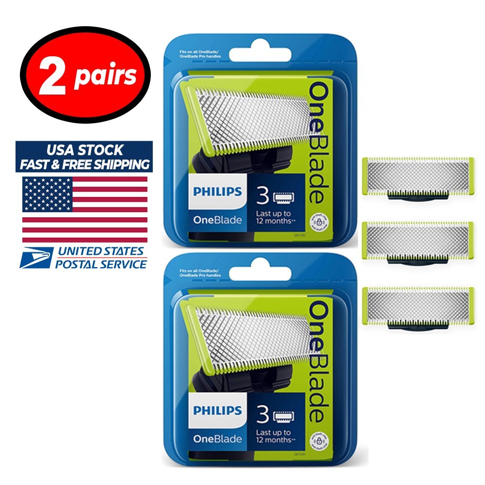Philips Norelco OneBlade Replacement Blade 3 Count QP230/80 x 2 Pairs - NEW Philips Norelco OneBlade Replacement Blade 3 Count QP230/80 x 2 Pairs - NEW