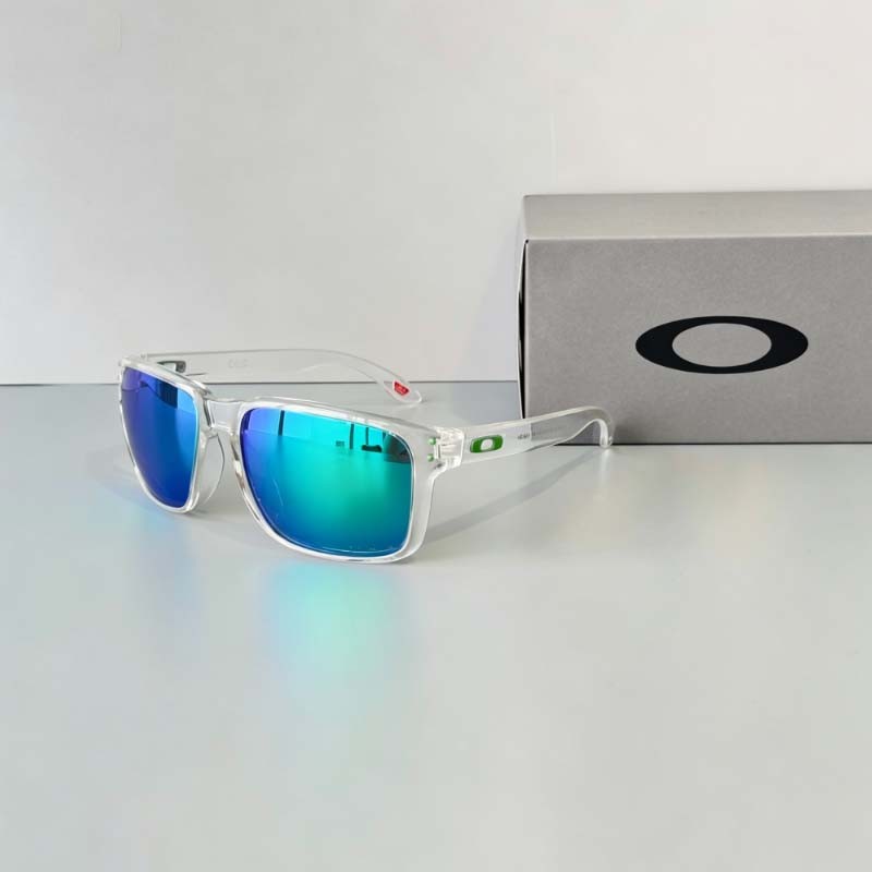 Oakley Holbrook XXL OO9487 Sunglasses Crystal Clear Frame Green Lenses Unisex