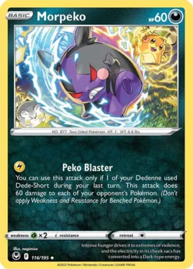 Morpeko - 116/195 - Uncommon (Lp) Silver Tempest - Darkness Pokémon