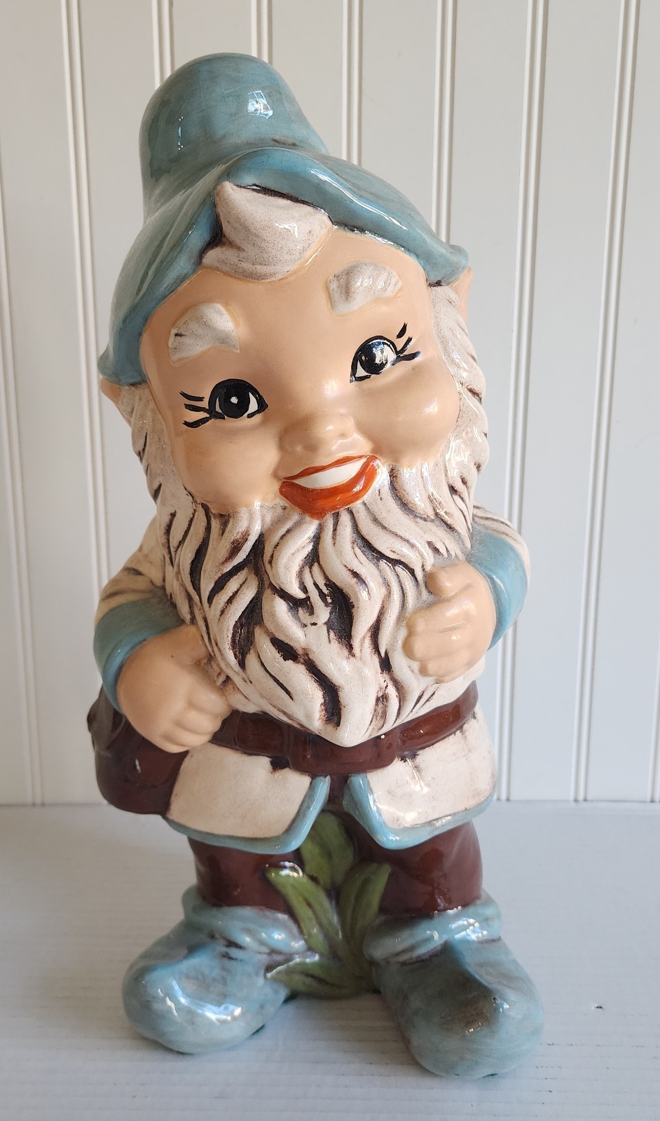 Vintage Hand Painted Garden Gnome Ceramic 16 Vintage Hand Painted Garden Gnome Ceramic 16
