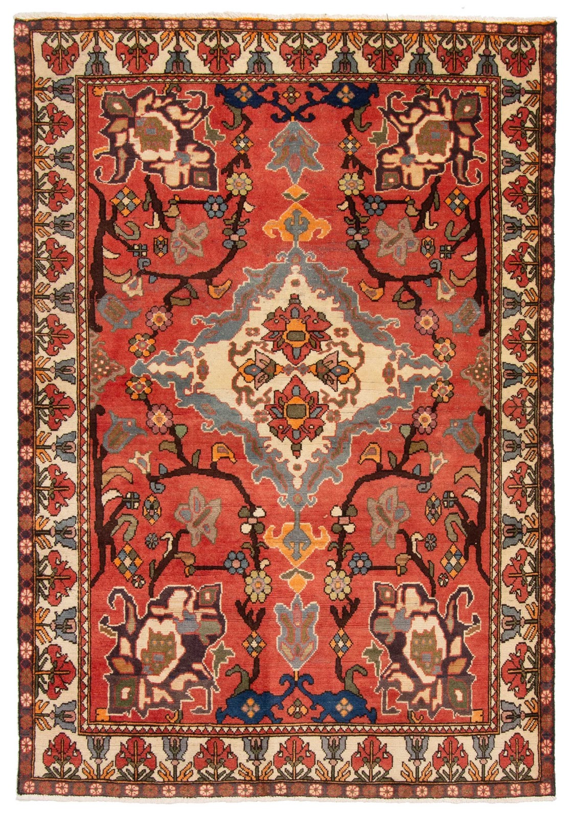 Traditional Vintage Hand-Knotted Area Rug 4\'11\