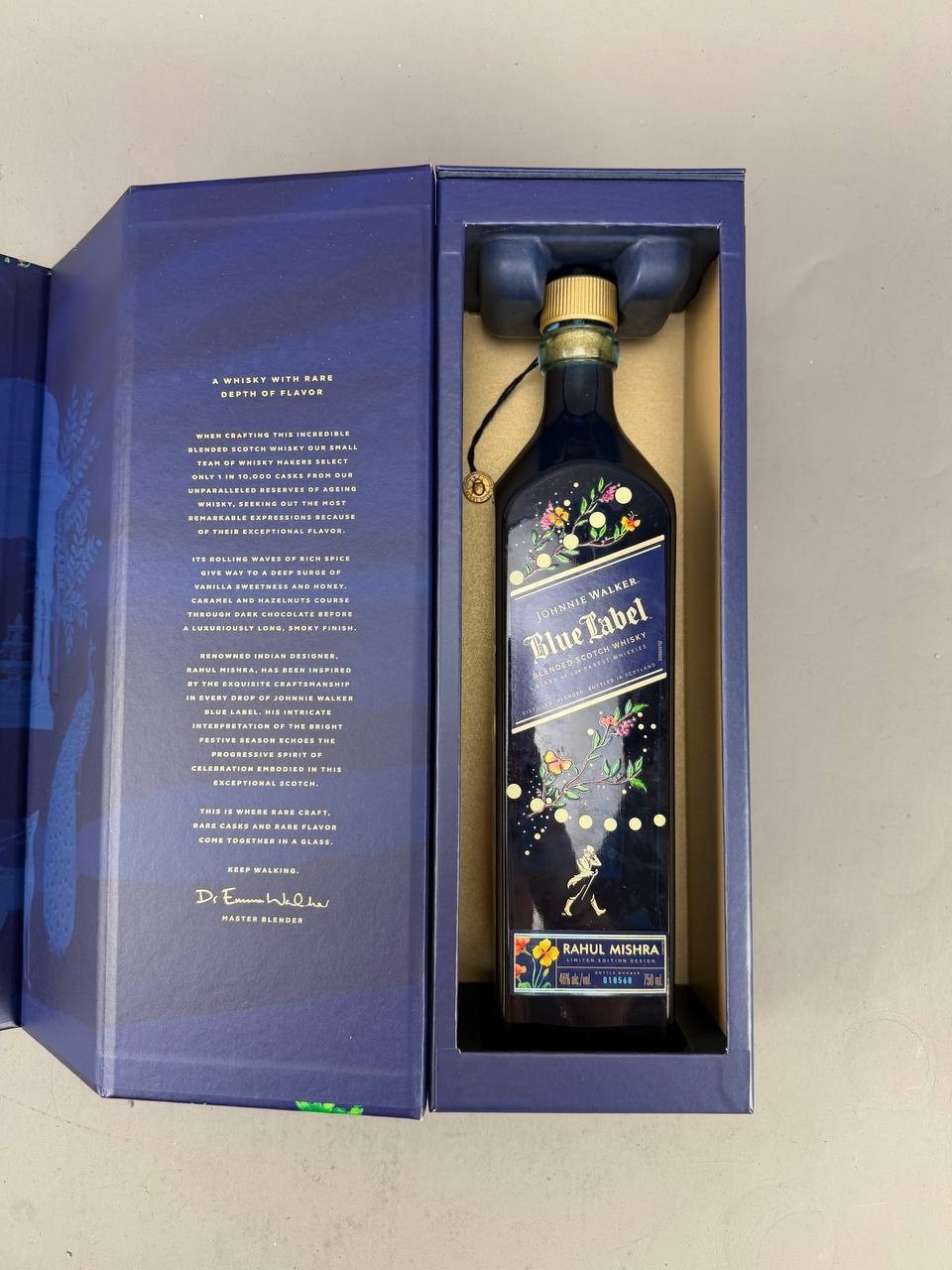 Johnnie Walker Blue Label Rahul Mishra Limited Edition Empty Bottle 750 ML Johnnie Walker Blue Label Rahul Mishra Limited Edition Empty Bottle 750 ML