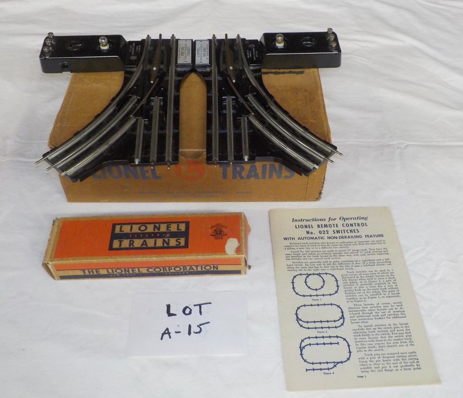 LIONEL POSTWAR SET OF #022 SWITCHES W/OB+++ Complete Very NICE LIONEL POSTWAR SET OF #022 SWITCHES W/OB+++ Complete Very NICE