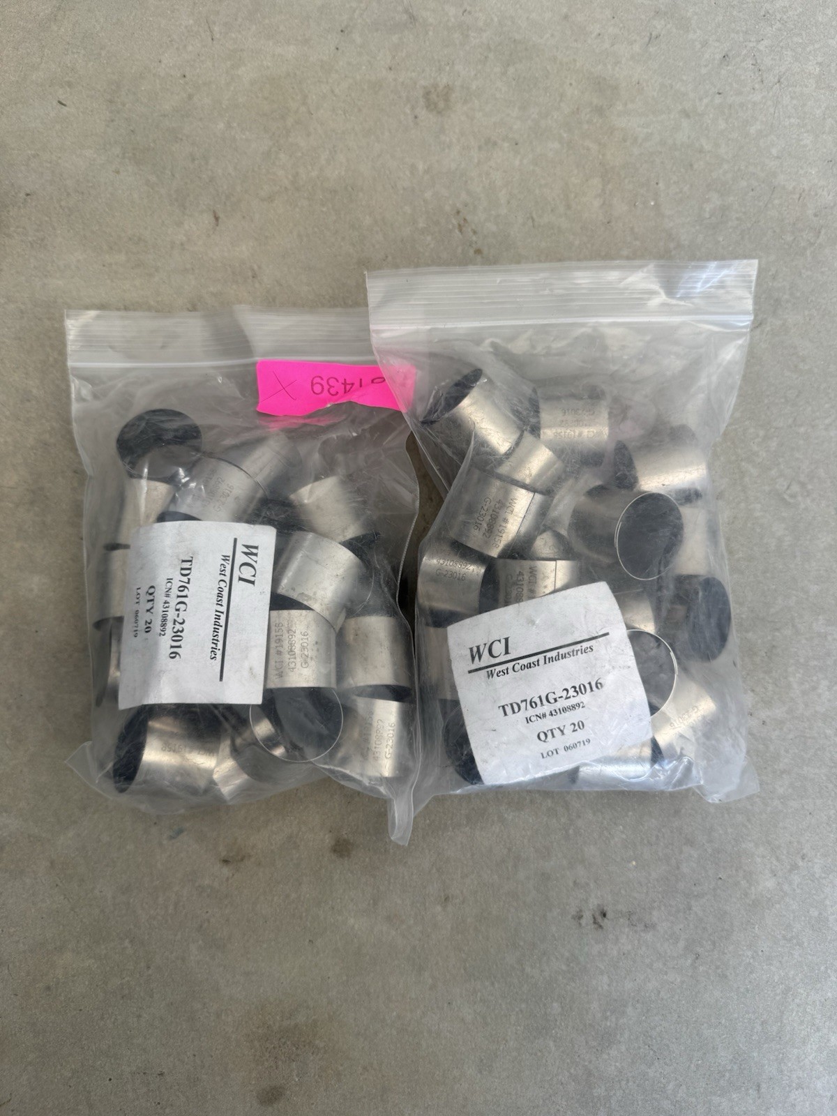 West Coast Industries WCI TD761G-23016 ICN 43108892 Lot of 40 NOS