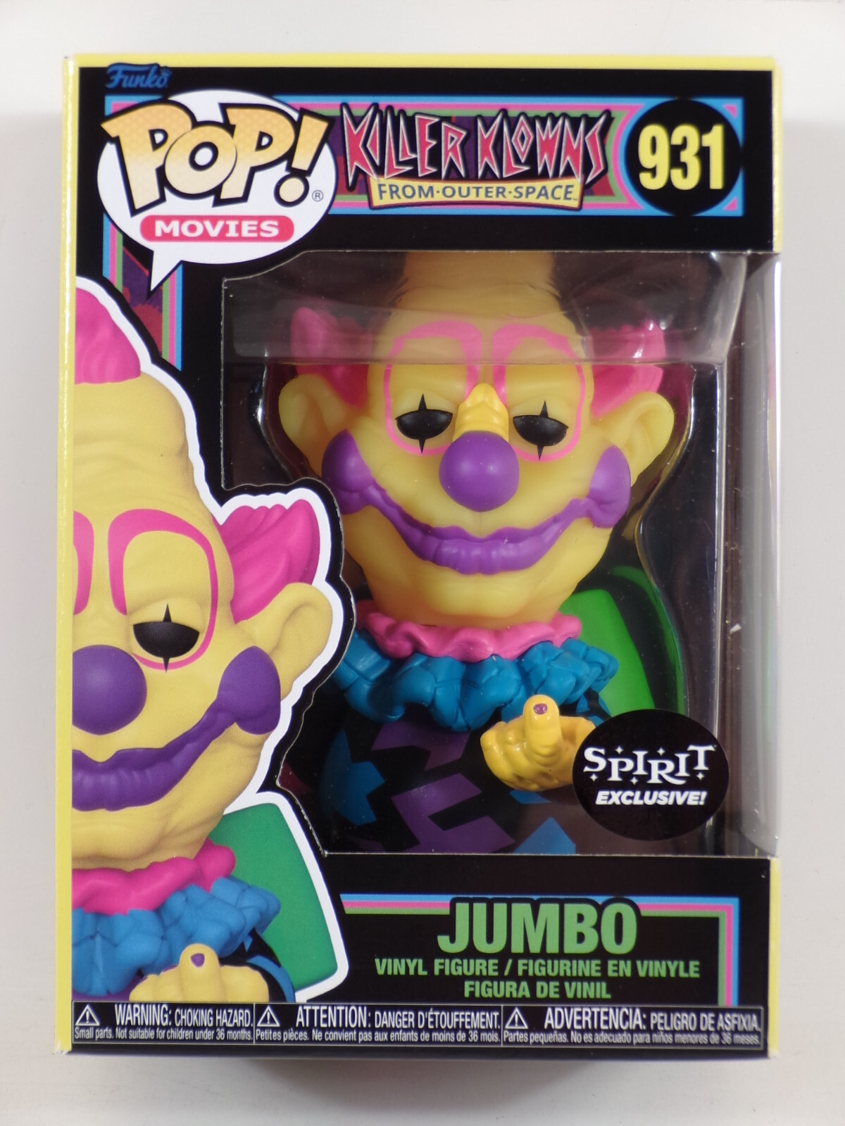 Funko Pop Killer Klowns from Outer Space Blacklight Jumbo Spirit Exclusive #931 Funko Pop Killer Klowns from Outer Space Blacklight Jumbo Spirit Exclusive #931