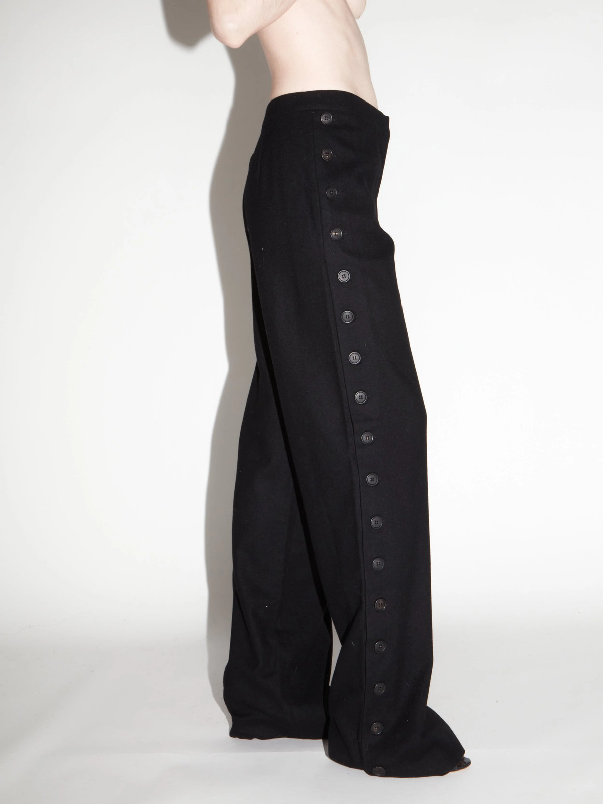 Alexander McQueen SS2000 Wool Button Trousers Side Detail UK10 / 42 Vintage