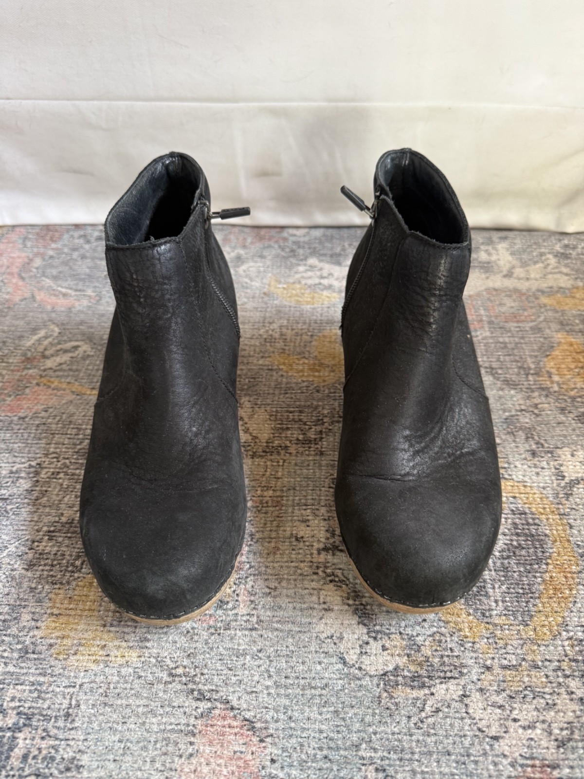 Dansko Maria Black Nubuck Leather Ankle Boots – US 7.5–8 / EU 38