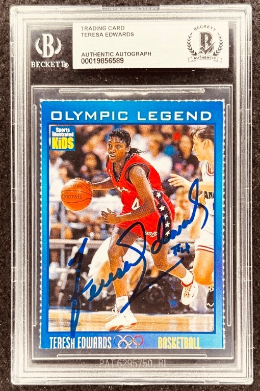 Teresa Edwards signed 2000 Sports Illustrated SI for Kids Team USA card BAS slab Teresa Edwards signed 2000 Sports Illustrated SI for Kids Team USA card BAS slab