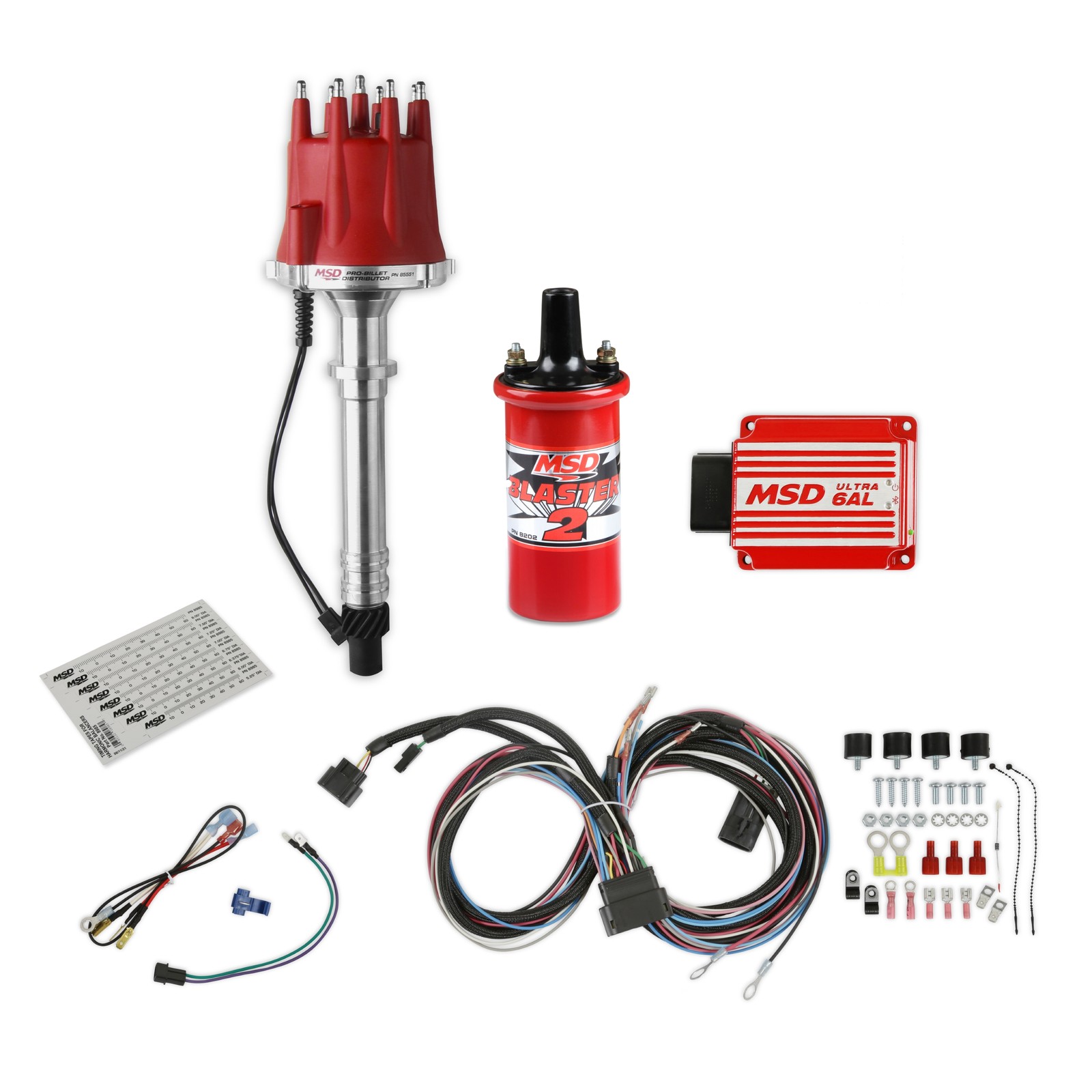 MSD Ignition 85551K Chevy V8 Pro-Billet Distributor Bundle w/6AL Box Chevy V8