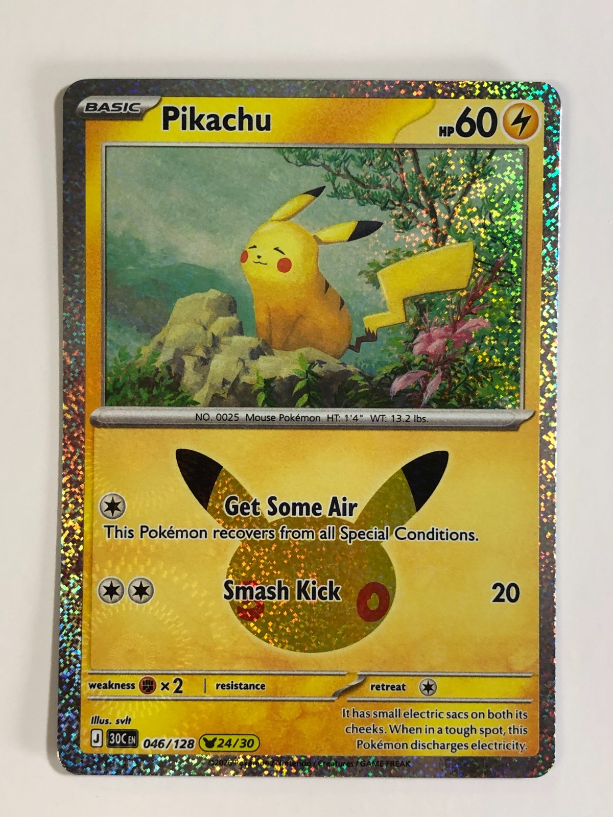 Pikachu 046/128 Pokemon TCG 30th Celebration Holo