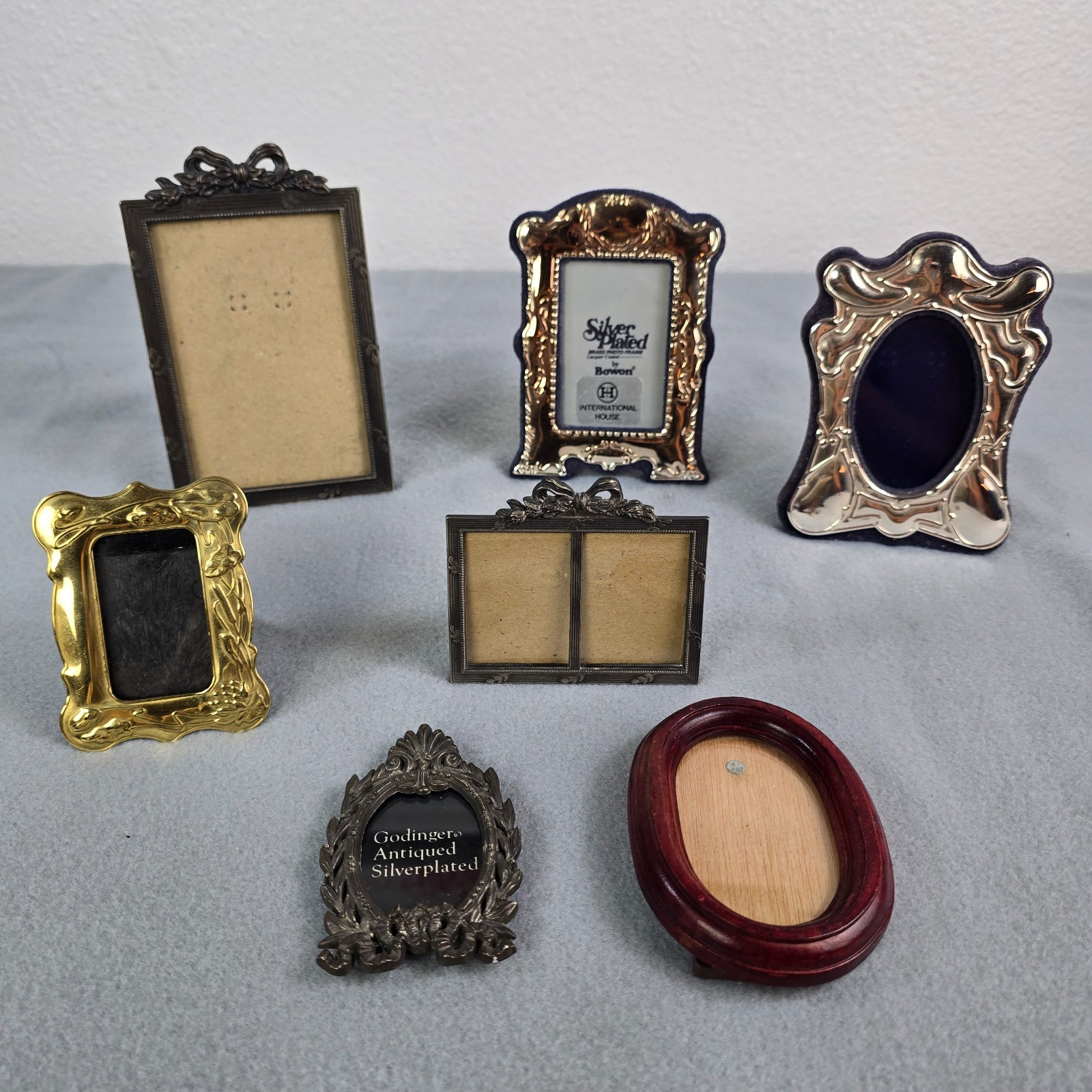 Lot of 7 VTG Art Deco Mini Frames Silver Plated Brass Wood Ornate 20th Century Lot of 7 VTG Art Deco Mini Frames Silver Plated Brass Wood Ornate 20th Century
