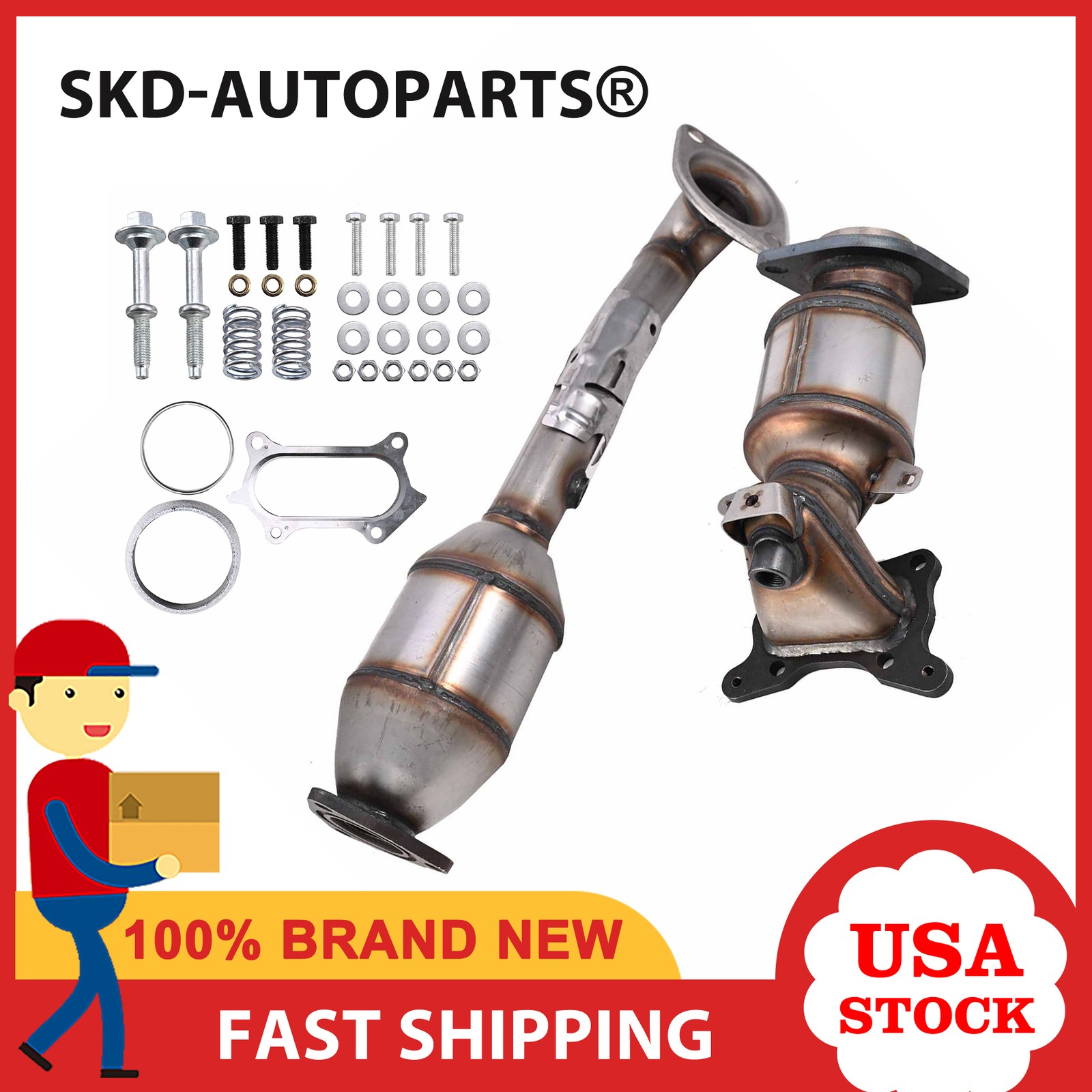 Front & Rear Catalytic Converters For 2010-2011 Honda CRV CR-V 2.4L EPA Approved