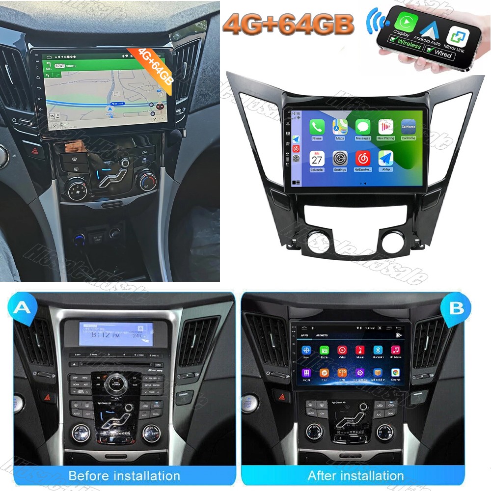4+64GB Carplay Car Stereo Radio For Hyundai Sonata 2011-2015 Android 15 GPS Navi