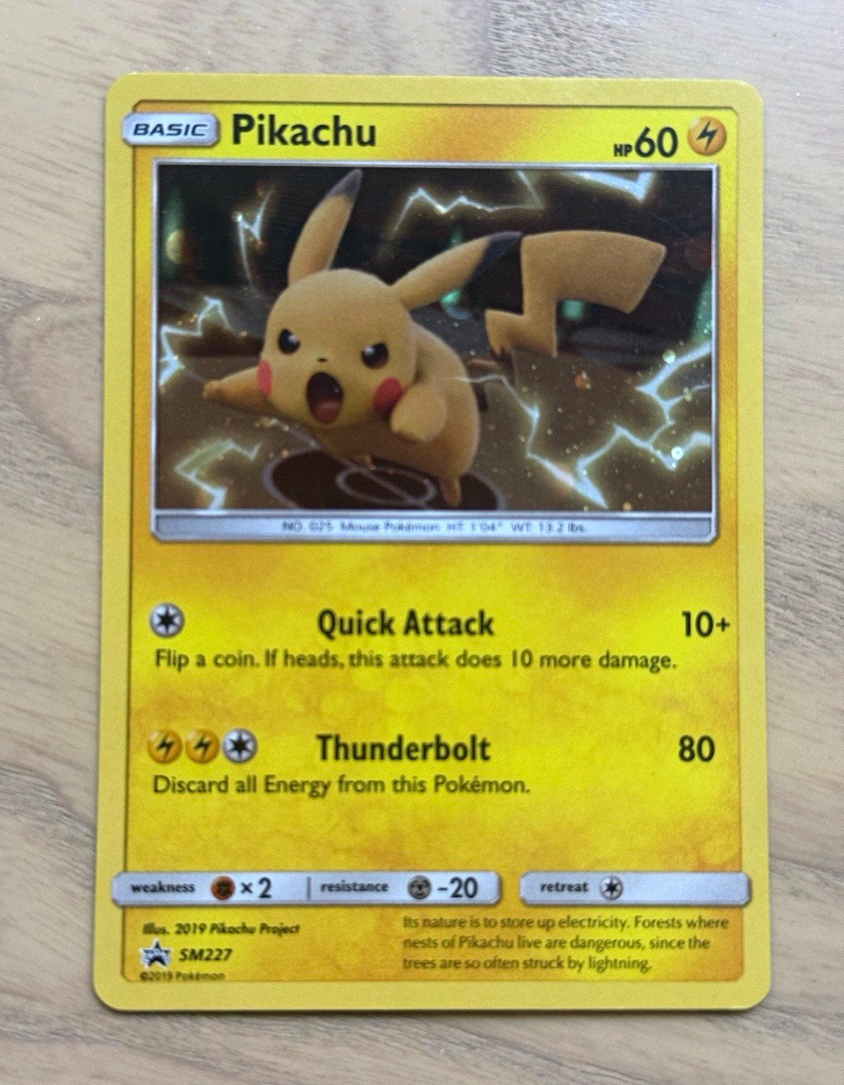 The Pokémon Company Pikachu SM227 2019 Promo Holo Basic 60 HP English The Pokémon Company Pikachu SM227 2019 Promo Holo Basic 60 HP English