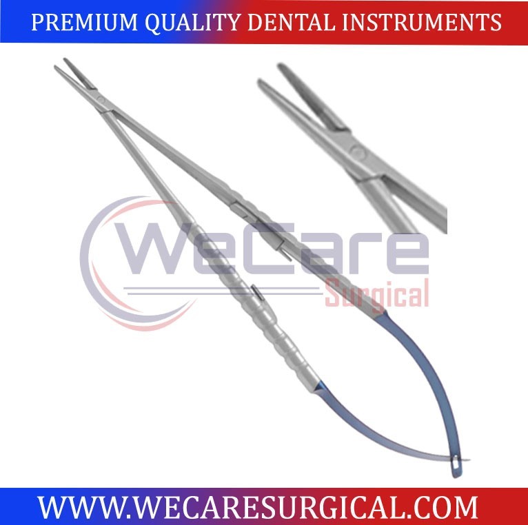 Dental Micro Surgery Needle Holders Air Castroviejo Tungsten Carbide 18cm BLUE Dental Micro Surgery Needle Holders Air Castroviejo Tungsten Carbide 18cm BLUE