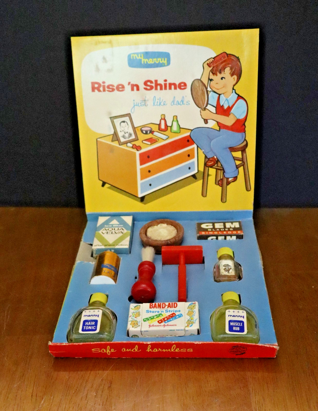 VTG Children\'s Shaving Kit MY MERRY RISE \'N SHINE KIT GEM Aqua Velva VTG Children\'s Shaving Kit MY MERRY RISE \'N SHINE KIT GEM Aqua Velva