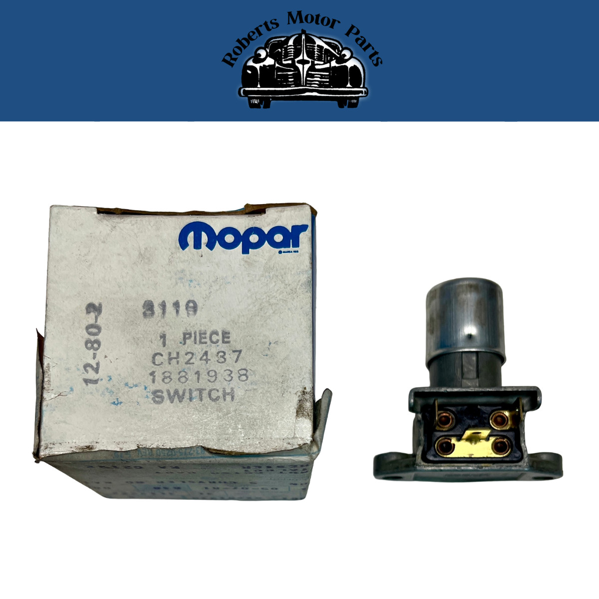 New Old Stock Headlamp Dimmer Switch for 1959-1988 DPCD Models Mopar #1881938 New Old Stock Headlamp Dimmer Switch for 1959-1988 DPCD Models Mopar #1881938