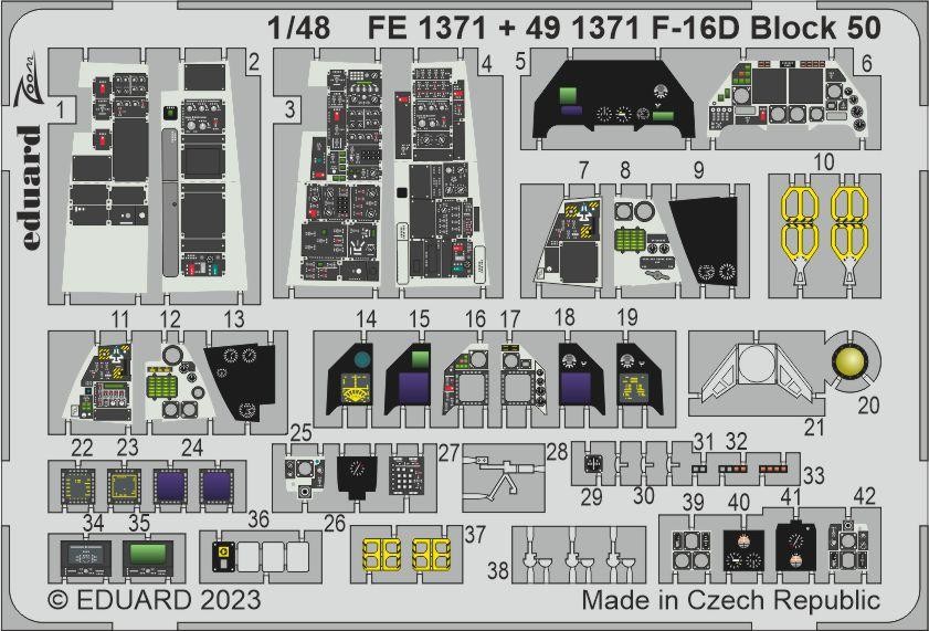 Eduard 1/48 F-16D Block 50 Cockpit (Kinetic) FE1371 Eduard 1/48 F-16D Block 50 Cockpit (Kinetic) FE1371