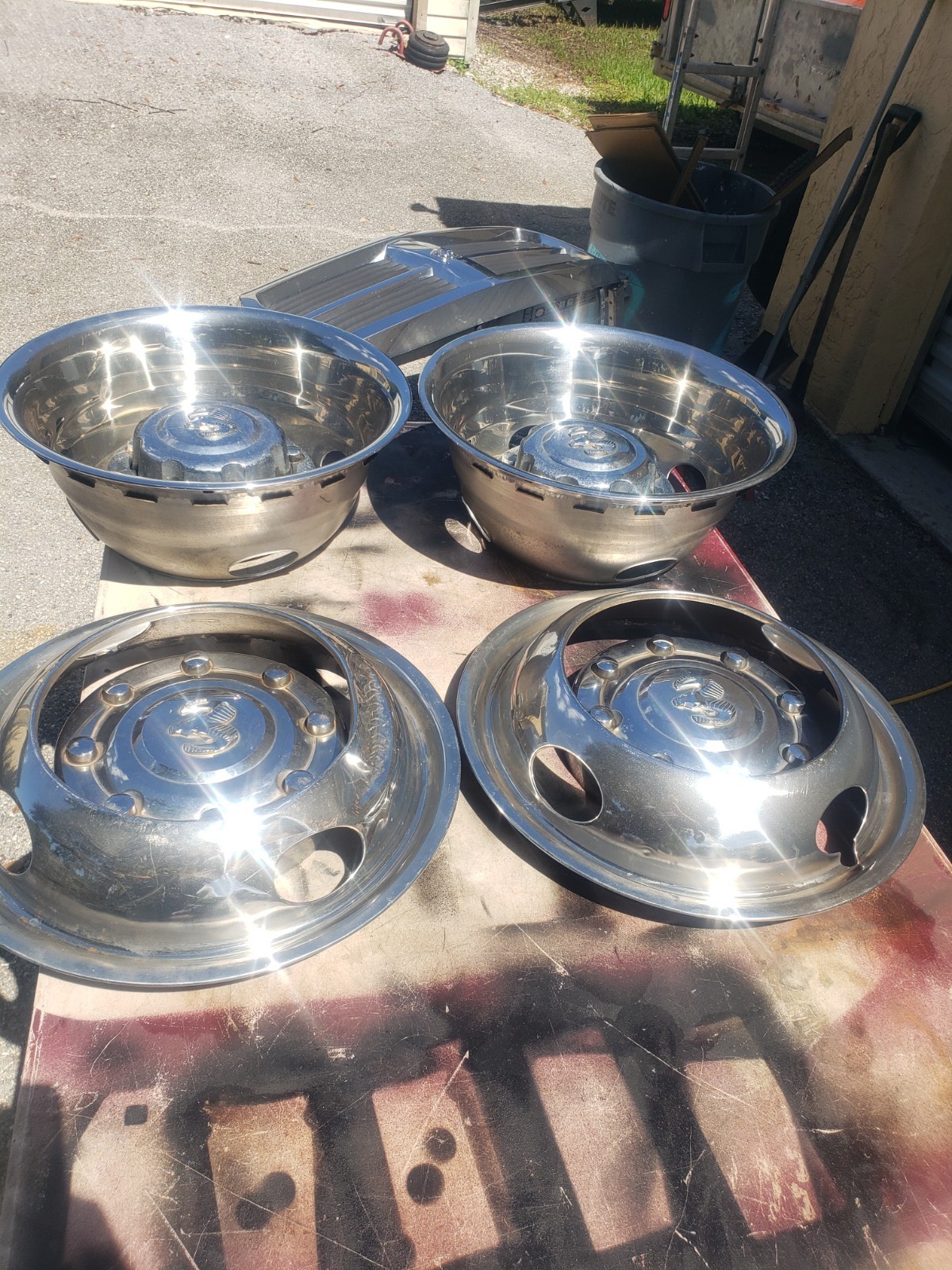 1994 To 99 Dodge Ram 3500 Dually Wheel Chrome Liner Simulator Trim Set  (Read)