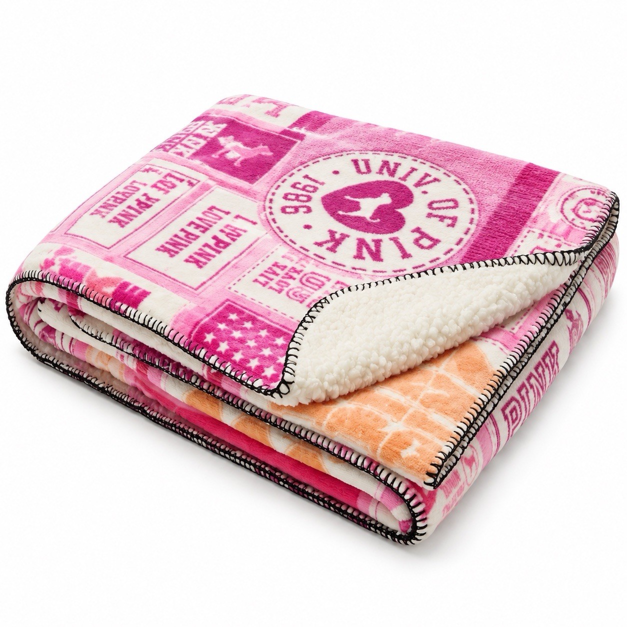 Victoria’s Secret Pink/ VS Logo Sherpa Throw Blanket 50 X 60 And Mystery Dog Victoria’s Secret Pink/ VS Logo Sherpa Throw Blanket 50 X 60 And Mystery Dog