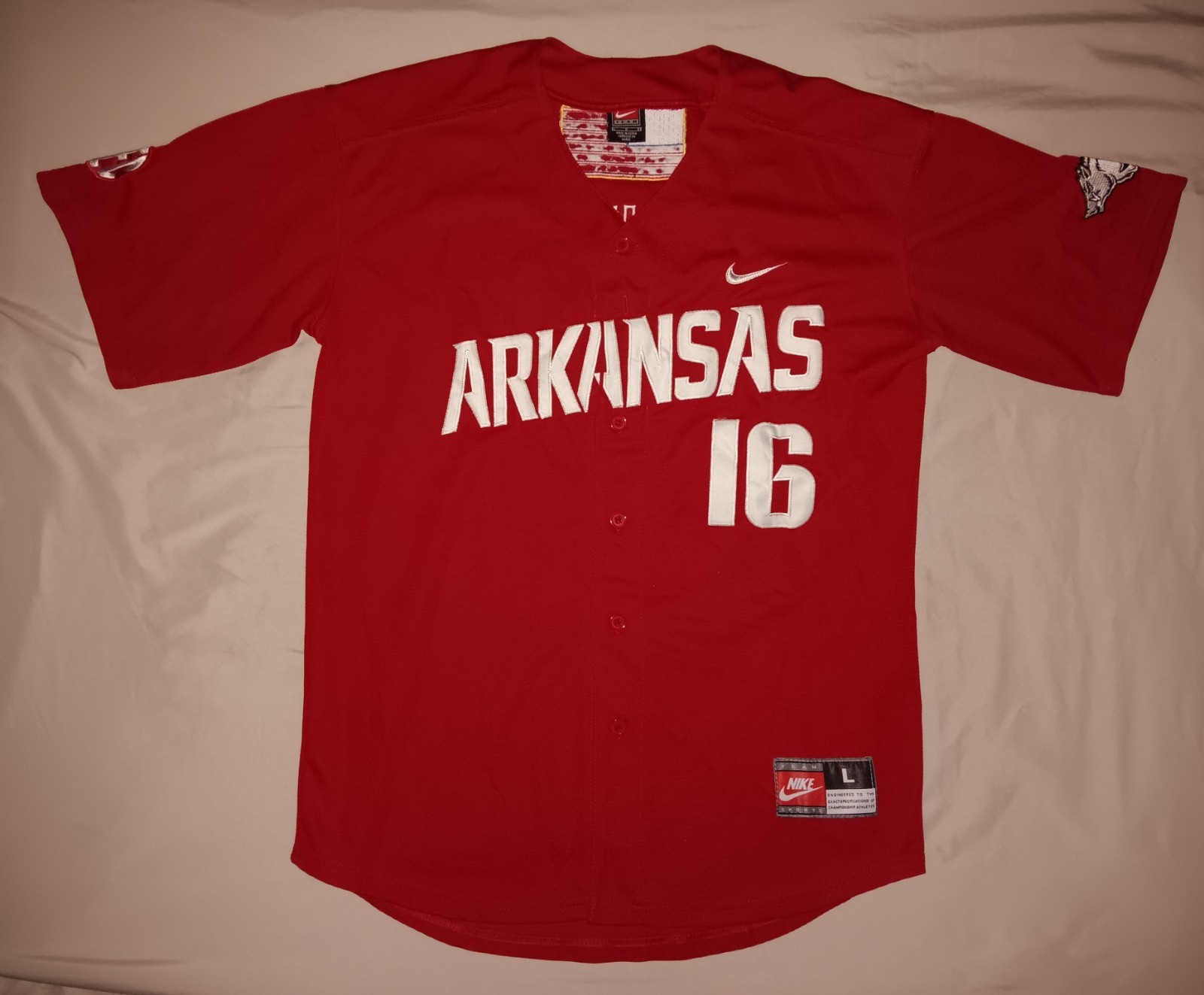 Vintage Nike Arkansas Razorbacks Baseball Jersey Large Andrew Benintendi Custom