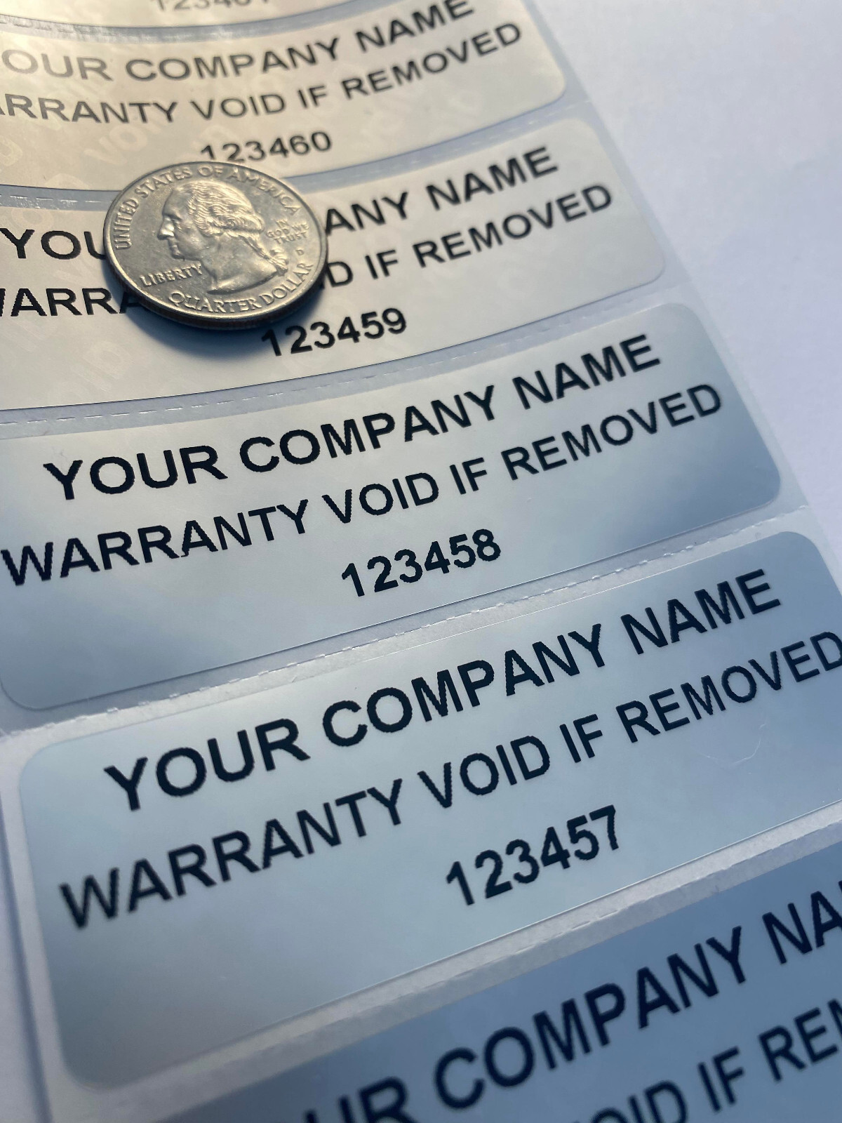 100 Large Custom Tamper Evident Warranty Void High Security Labels [3X1 INCH]