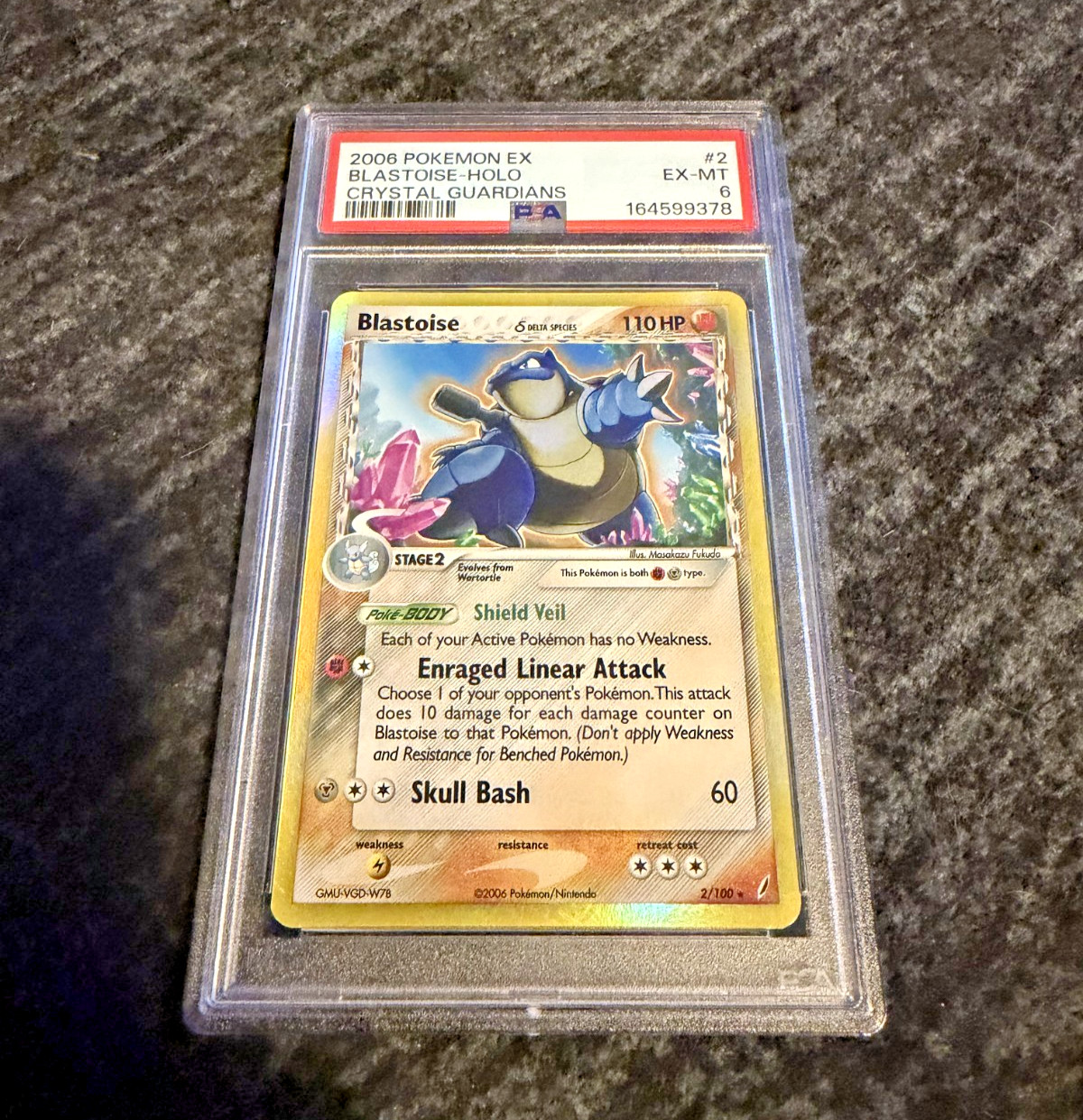 2006 Pokemon EX Crystal Guardians 2 Blastoise Holo PSA 6 Graded 2006 Pokemon EX Crystal Guardians 2 Blastoise Holo PSA 6 Graded