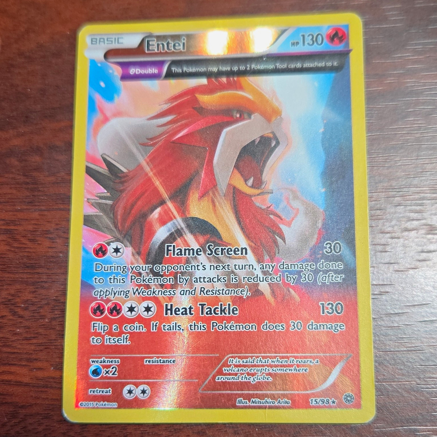 Entei 15/98 XY Ancient Origins Holo Rare Double Pokemon TCG 2015 Entei 15/98 XY Ancient Origins Holo Rare Double Pokemon TCG 2015
