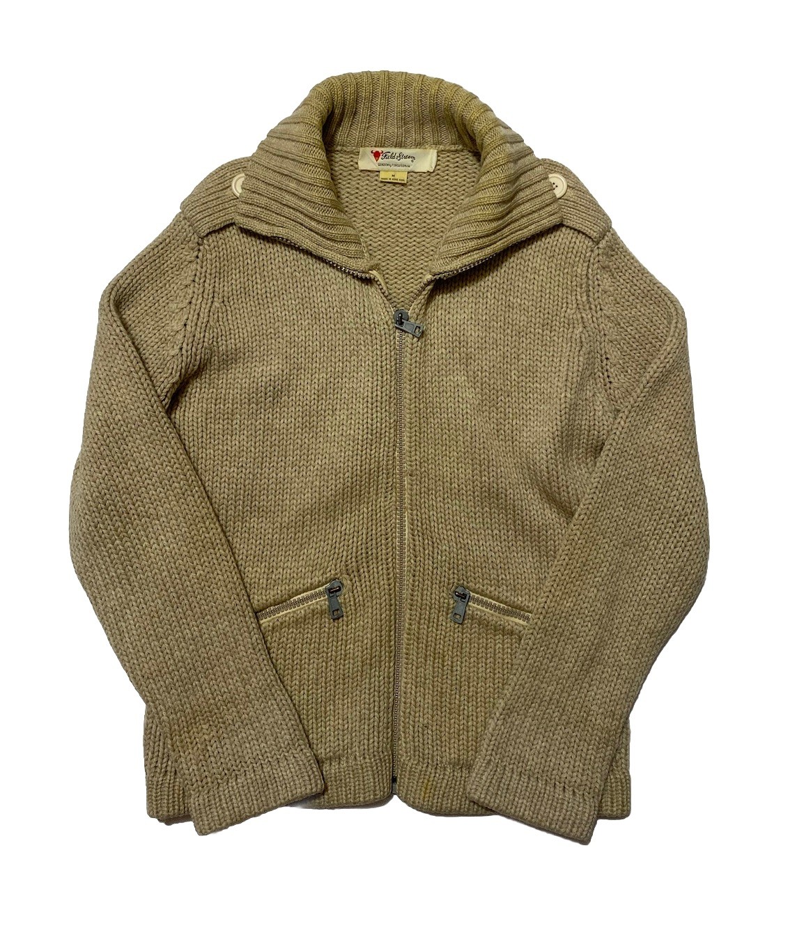 Vintage 60s Field & Stream Wool Cowichan Sweater Jacket Mens Medium ~ Flaws Vintage 60s Field & Stream Wool Cowichan Sweater Jacket Mens Medium ~ Flaws