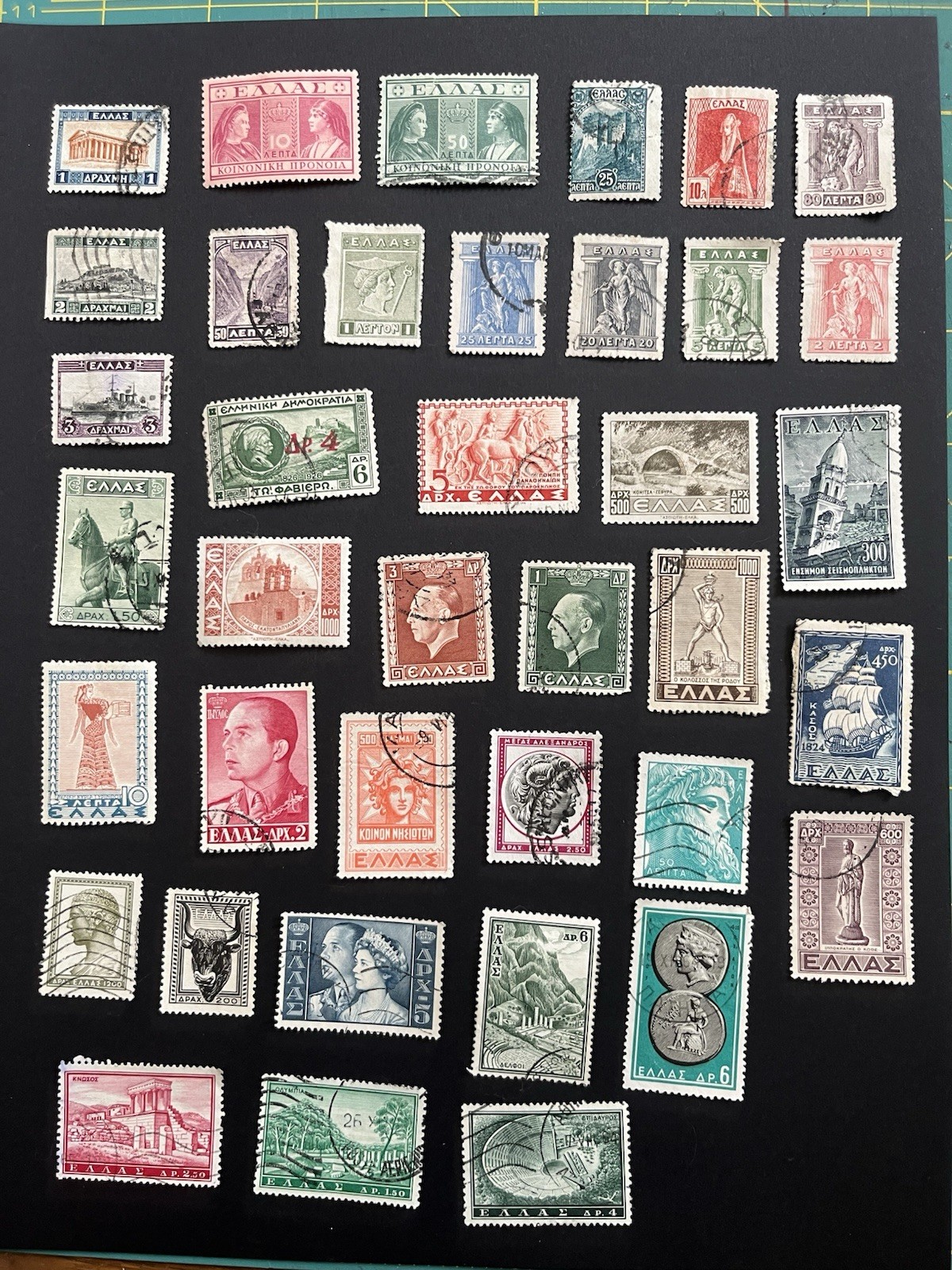 Variety of Greece Postage Stamps USED 1900-1950s Variety of Greece Postage Stamps USED 1900-1950s