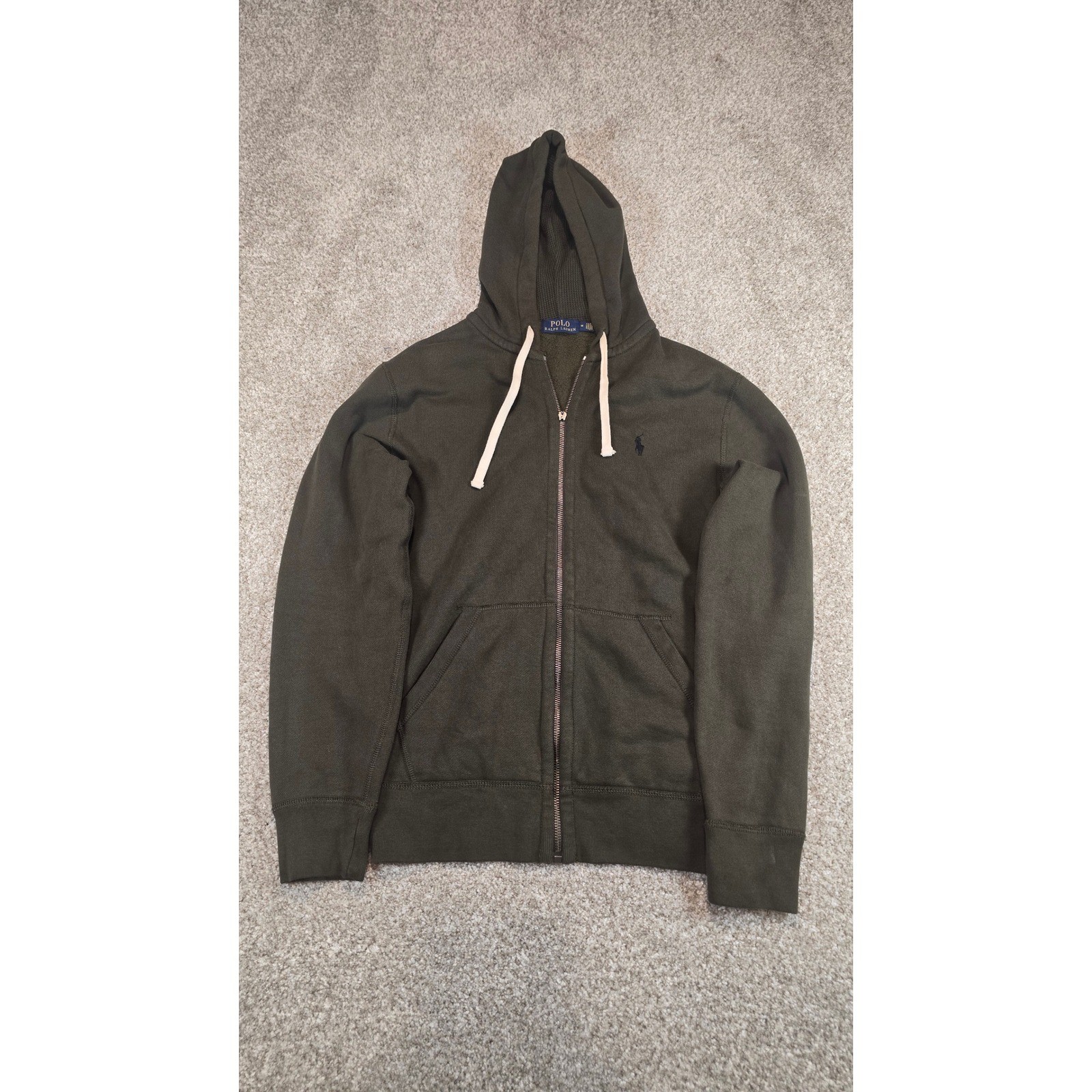 Vintage Polo Ralph Lauren Mens Full Zip Hoodie Olive Green Fleece Logo Medium Vintage Polo Ralph Lauren Mens Full Zip Hoodie Olive Green Fleece Logo Medium