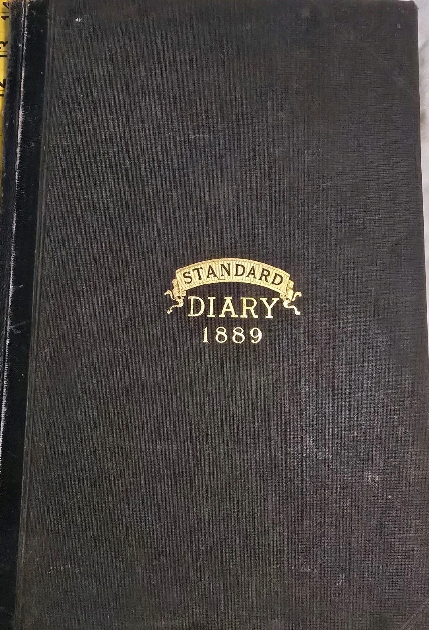  Antique 1889 Standard Diary Historical Ephemera Manuscript 1898 War Scrapbook  
