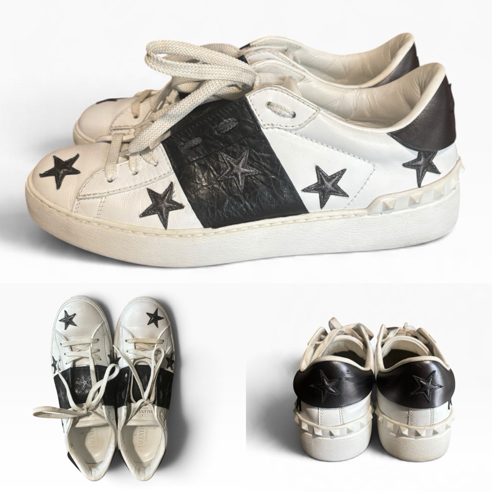 Valentino Garavani Rockstud Stars and Stripe Sneaker - Size 39