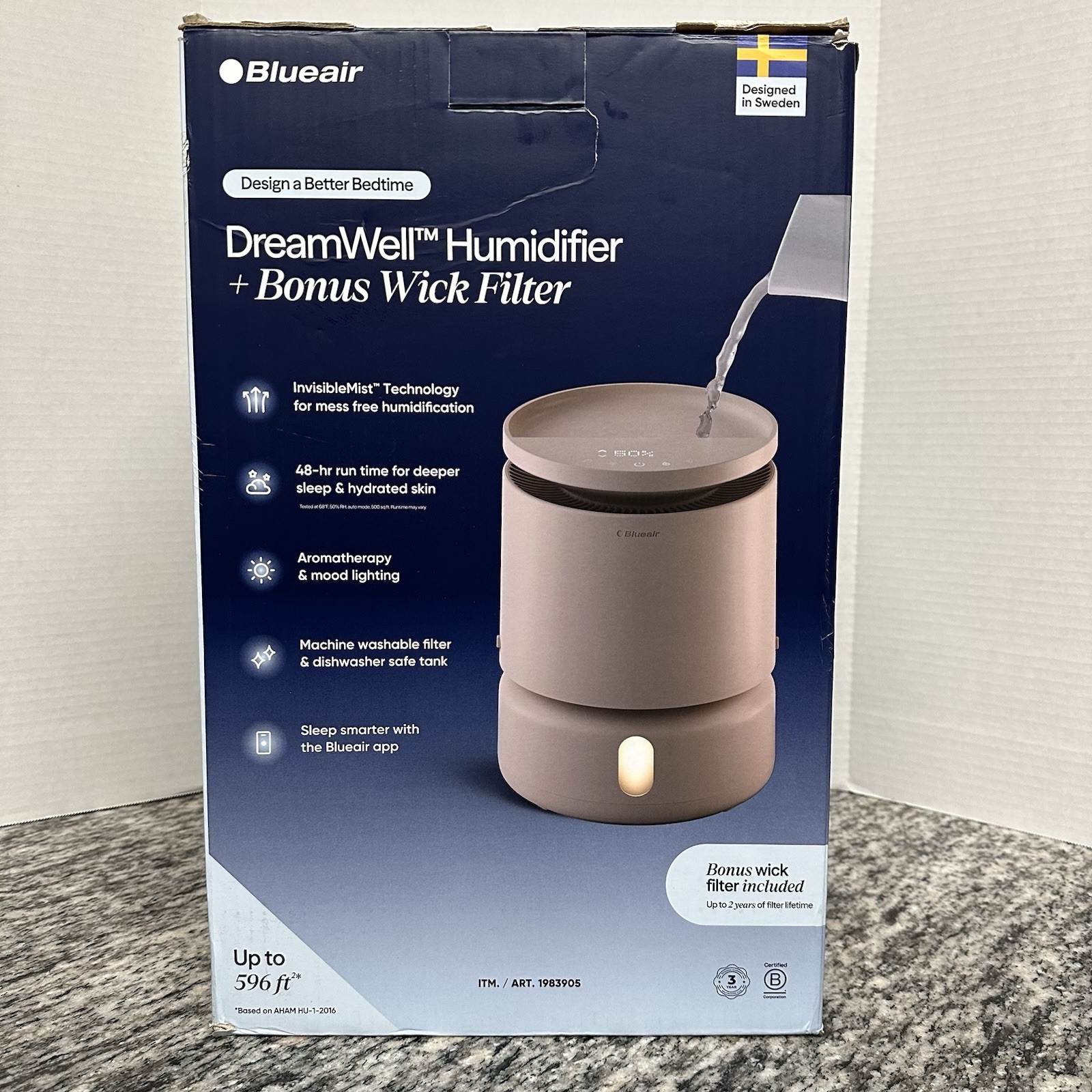 Blueair DreamWell Mist Free Smart Humidifier + Bonus Filter & Aromatherapy Stone