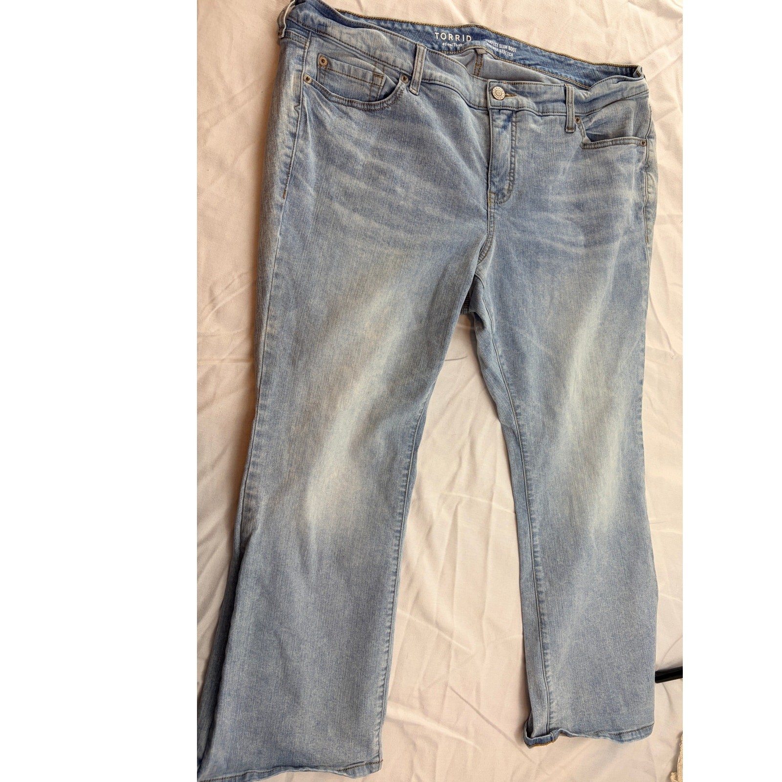 Torrid Perfect Slim Boot Jeans 18S Light Wash Vintage Stretch Plus Size