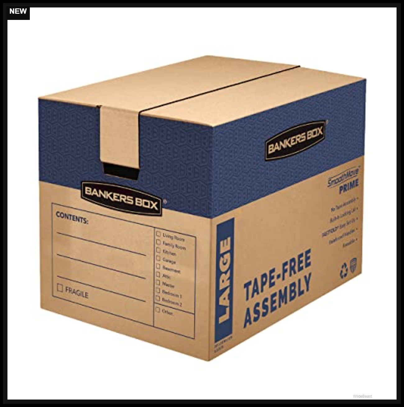 Moving Boxes Large 18x18x24 Inch 6 Pack Cardboard Reinforced Handles Tape-Free