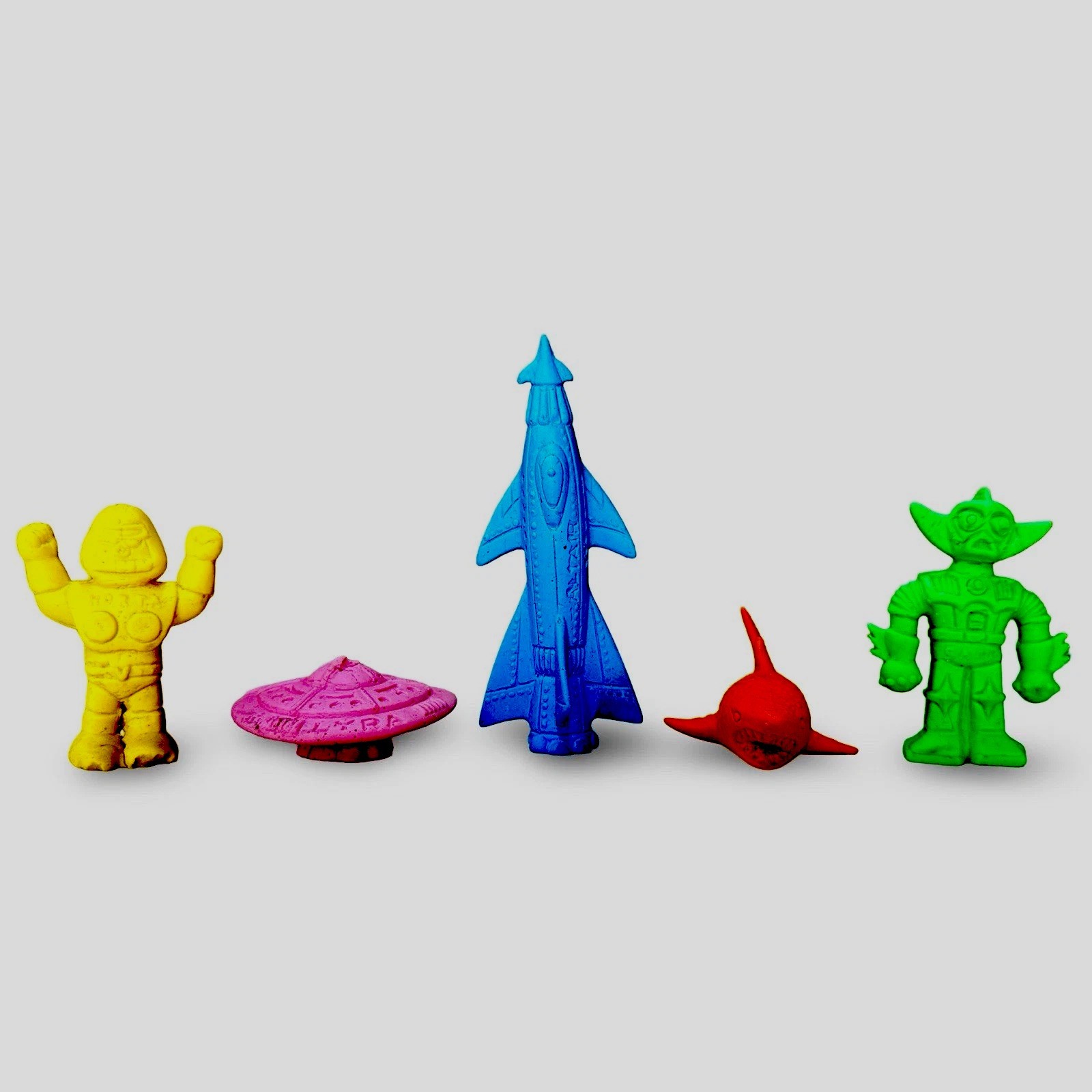 Vintage 1979 McDonald’s Happy Meal Space Raiders Erasers Set Unused